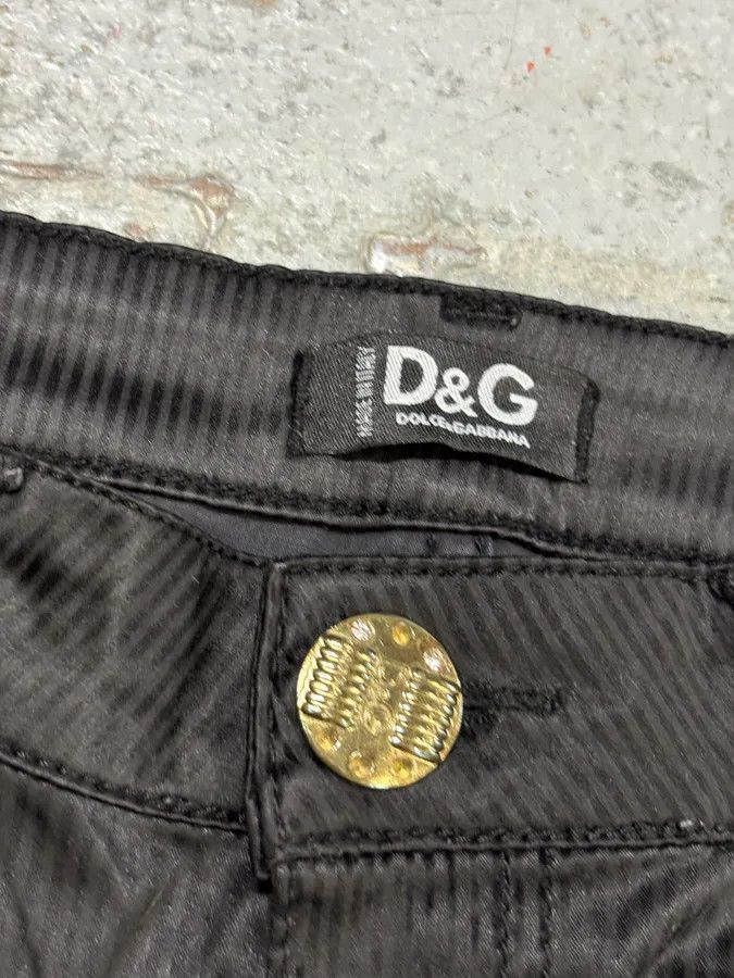 Dolce & Gabbana 2000s Dolce & Gabbana Black Obscure Shinny Pants Size US 30 / EU 46 - 6 Thumbnail