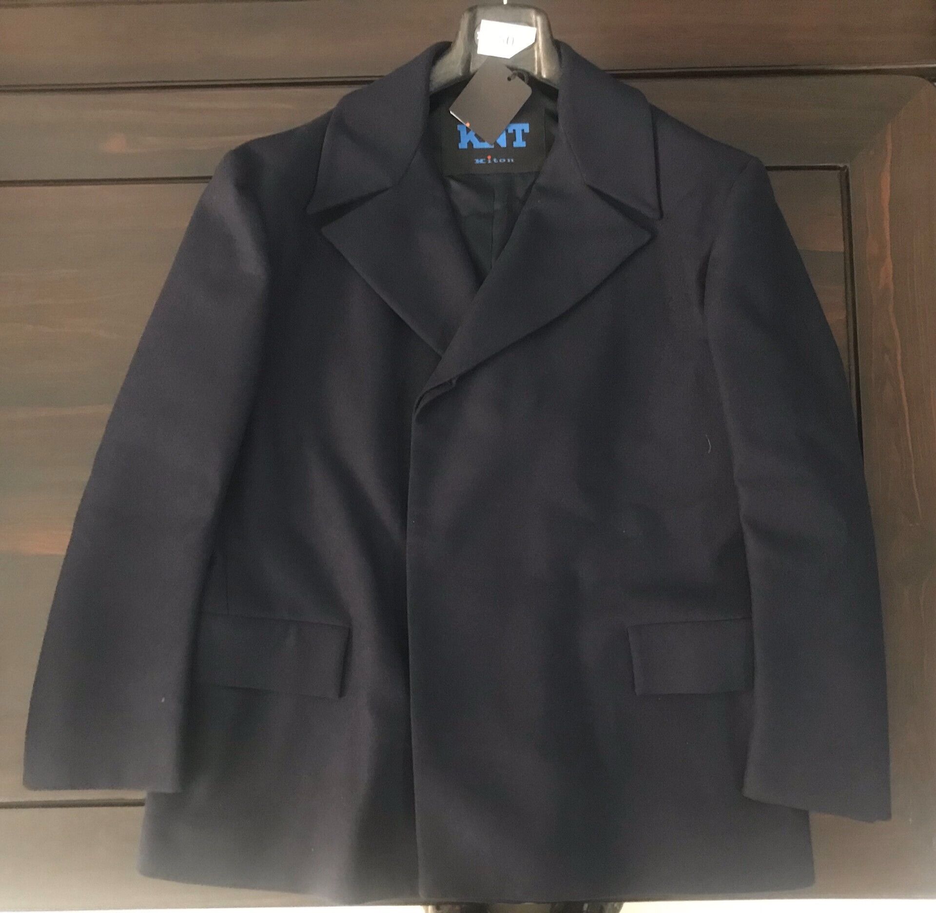 Ermenegildo Zegna luxury navy wool coat for men Size US L / EU 52-54 / 3 - 1 Thumbnail
