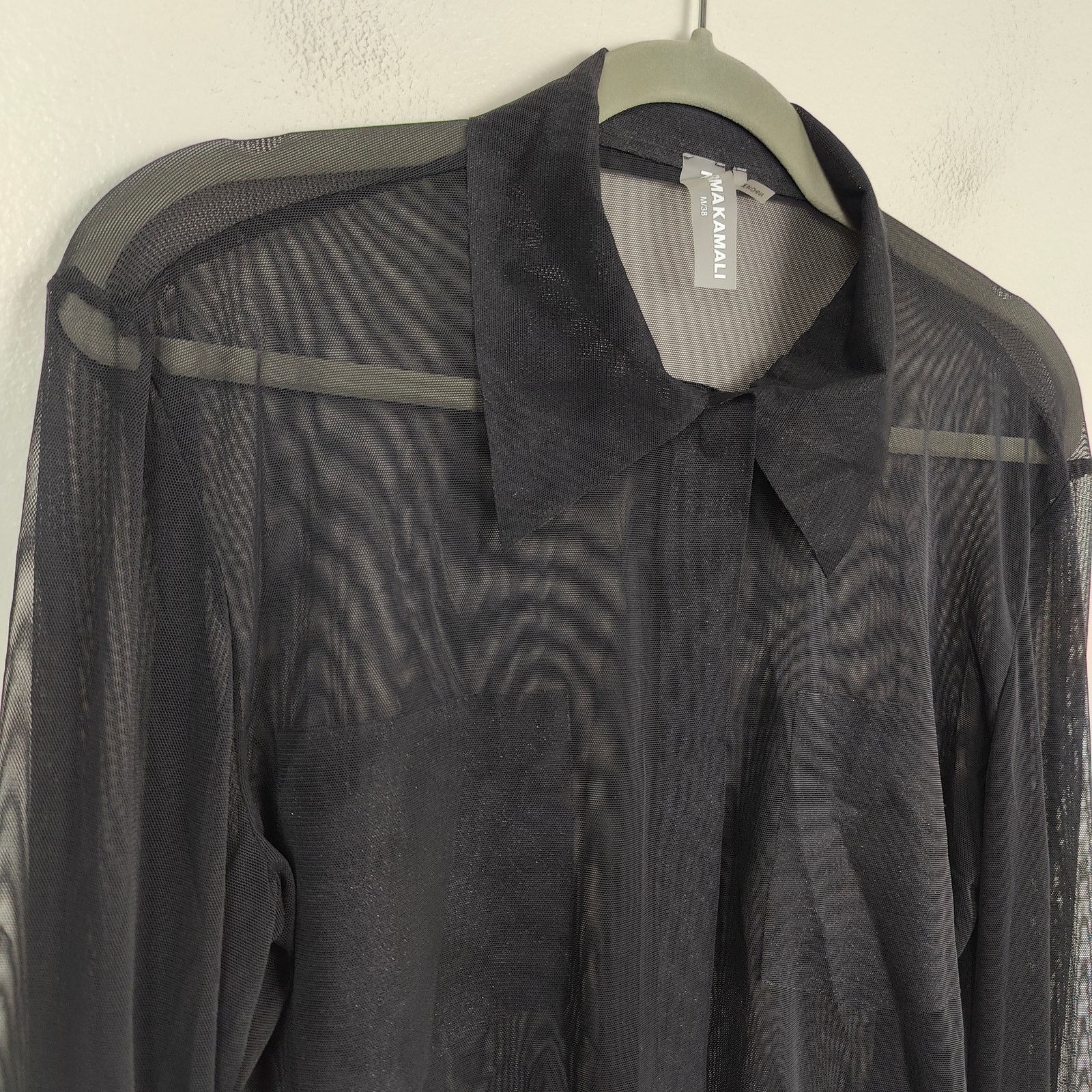 Norma Kamali Norma Kamali Sheer Mesh Shirt Womens Medium Faux Pockets Size M / US 6-8 / IT 42-44 - 2 Thumbnail