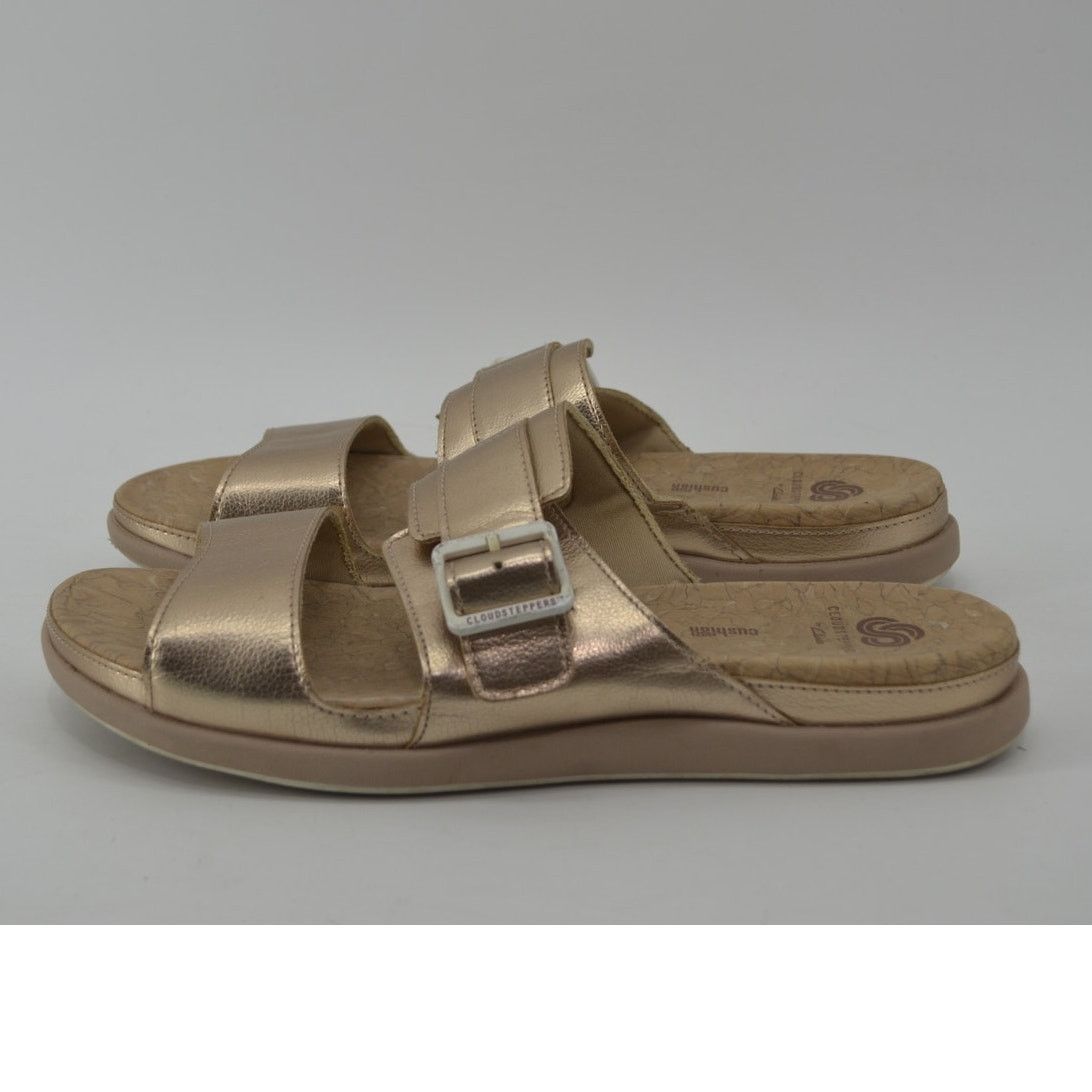 Clarks Cloudsteppers Clarks Size 9 June Tide Gold Metallic Slides Size US 9 / IT 39 - 11 Thumbnail
