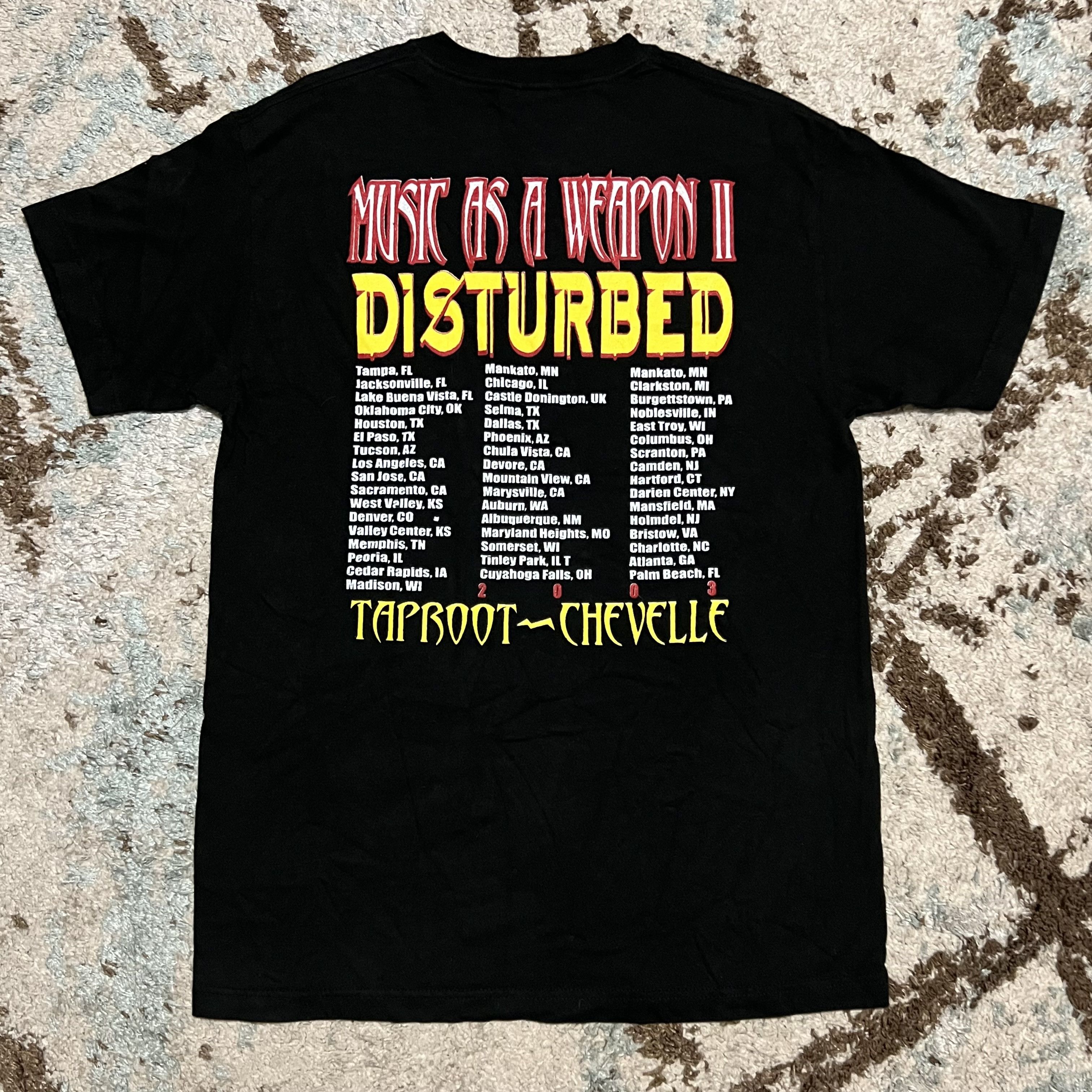Band Tees × Vintage Vintage 2003 Disturbed Tour Shirt Music As A Weapon 2 Size M Size US M / EU 48-50 / 2 - 2 Thumbnail