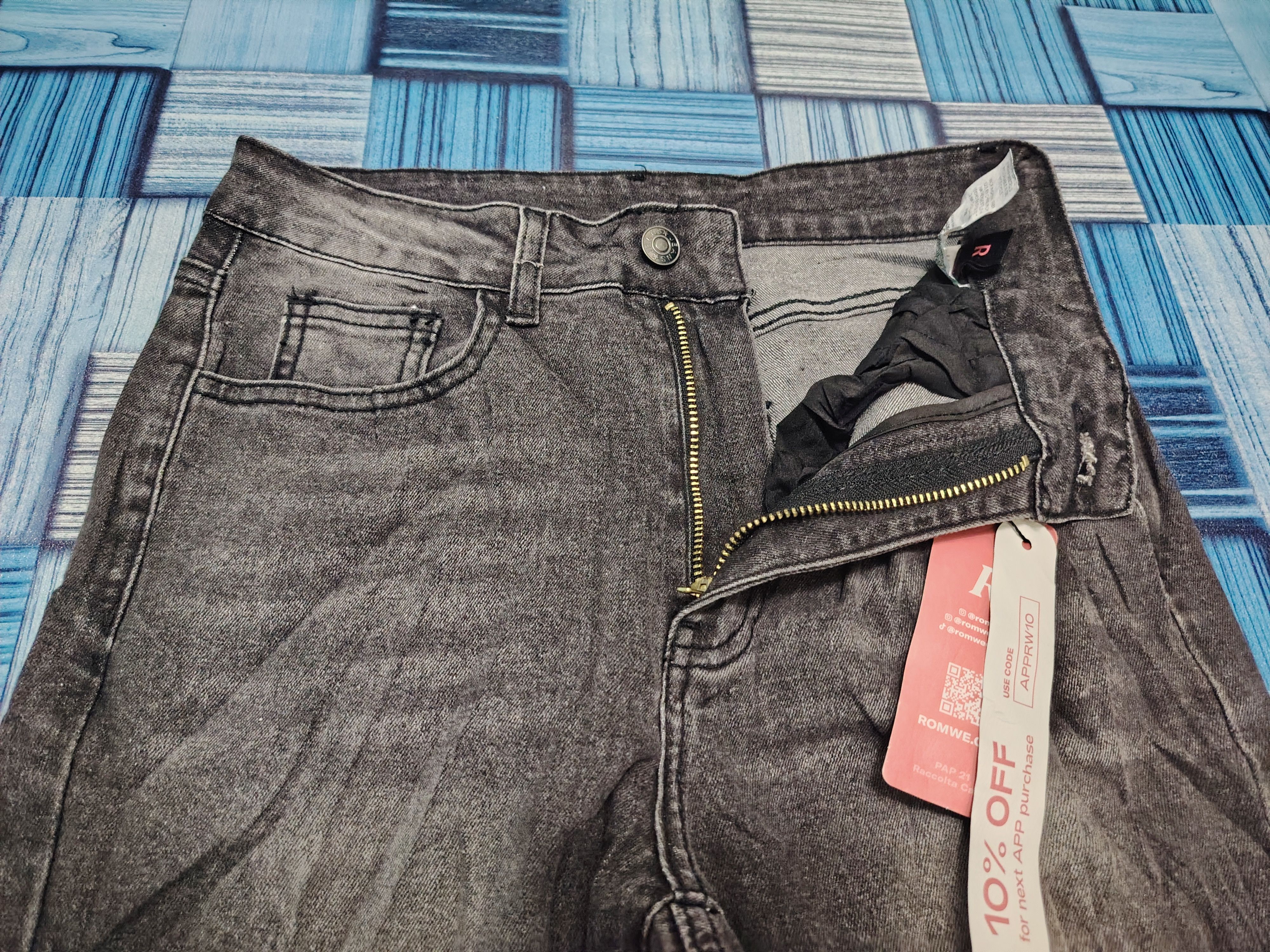 If Six Was Nine Japanese ROMWE Mega Flared Jeans Cross CH style Size US 26 / EU 42 - 8 Thumbnail