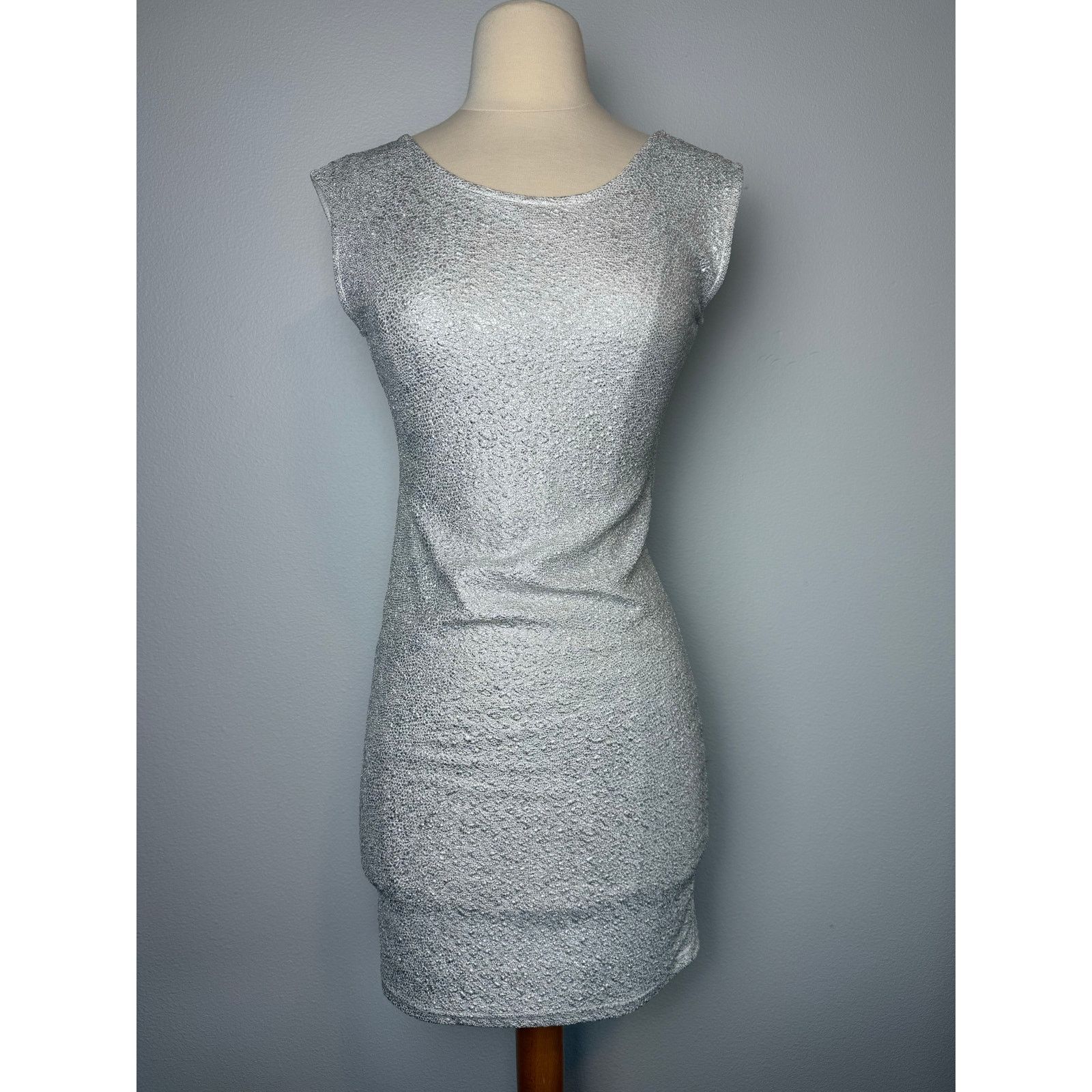 Other Silvery Mini Dress with Cap Sleeves, Size Medium Size M / US 6-8 / IT 42-44 - 1 Thumbnail