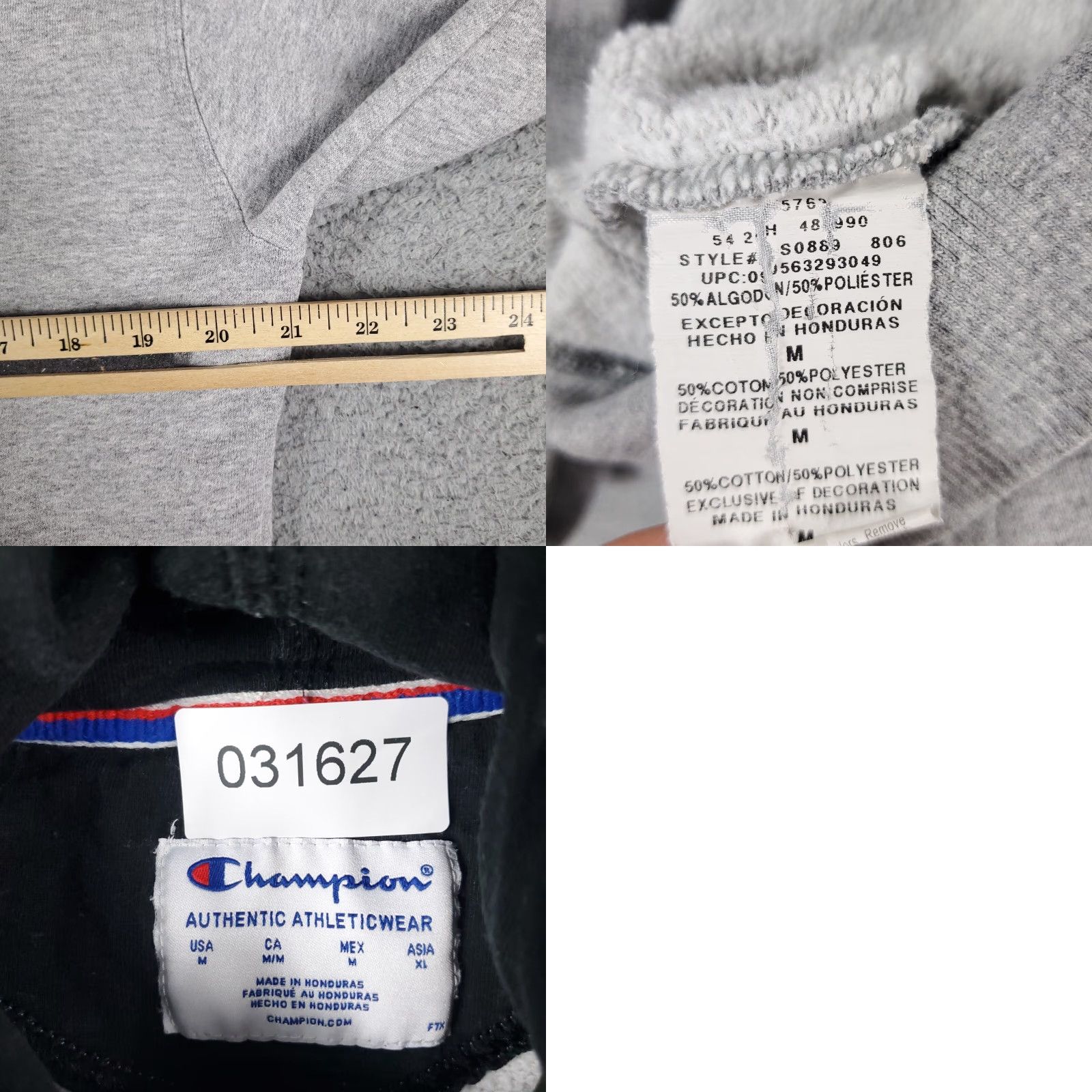 Champion VINTAGE Champion Pullover Hoodie Sweatshirt Adult Medium Gray Casual Unisex All Seasons Active Sports Size US M / EU 48-50 / 2 - 8 Thumbnail