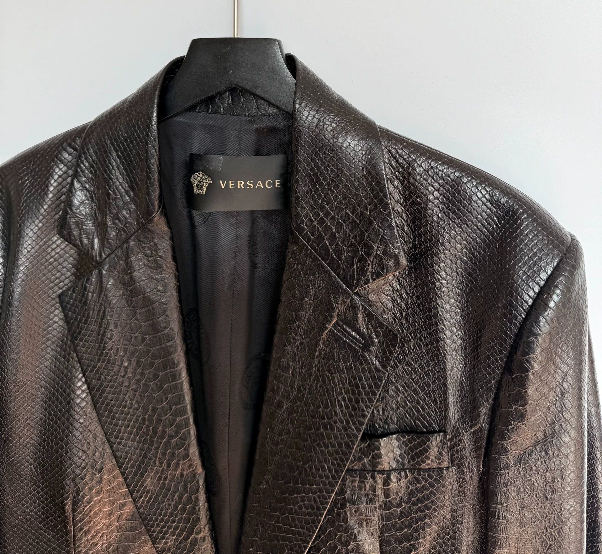 Versace Versace Snake Print Leather Blazer Jacket 48 Size US M / EU 48-50 / 2 - 6 Thumbnail