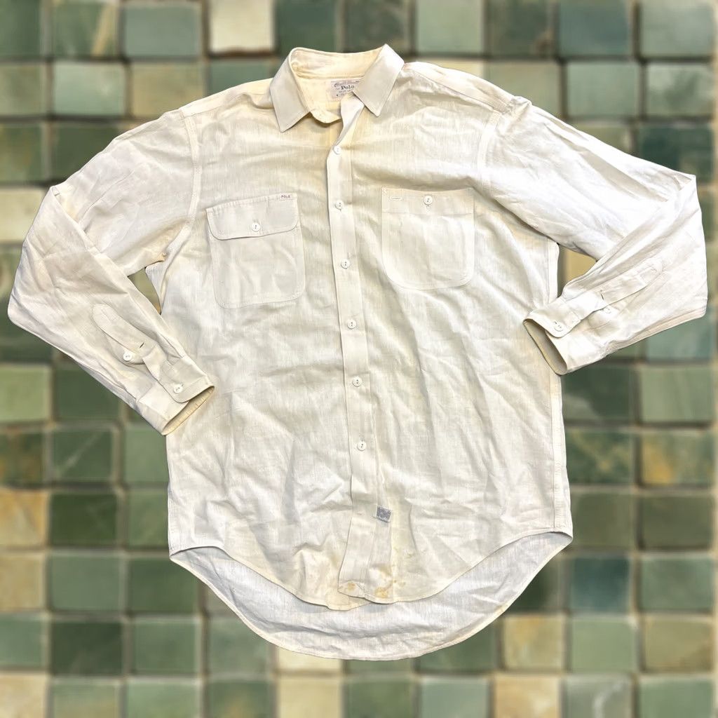 Polo Ralph Lauren Polo Ralph Lauren Shirt Mens Tan Blaire Cotton Long Sleeve Button-Down XL Size US XL / EU 56 / 4 - 1 Thumbnail