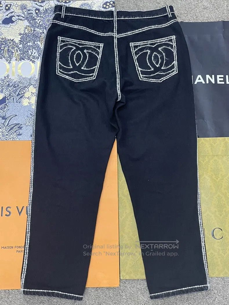 Chanel Chanel 24N black white-edged double C jeans Size 27" / US 4 / IT 40 - 3 Thumbnail