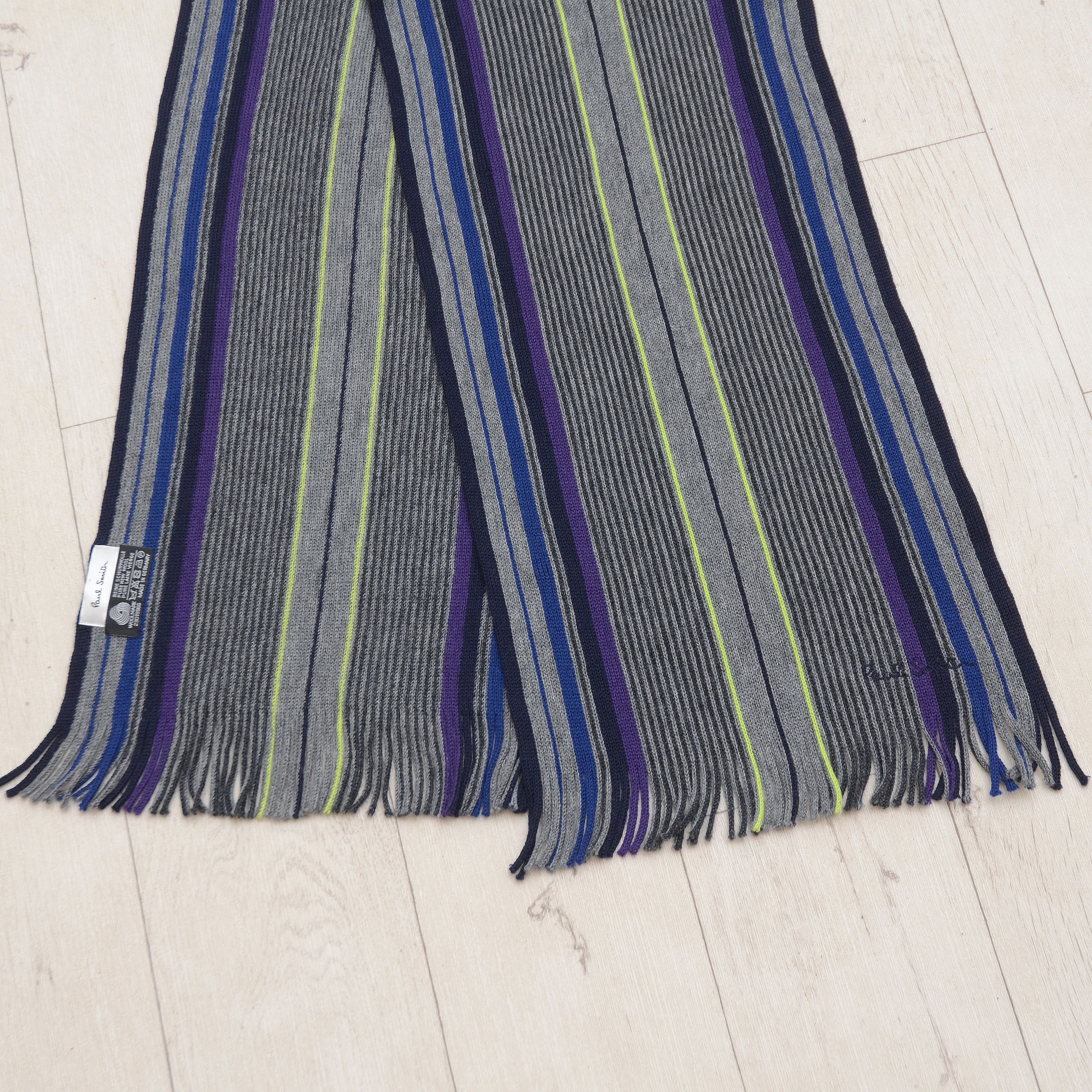 Paul Smith Paul Smith Grey Tonal Stripe Scarf 100% Wool Old Money UK Size ONE SIZE - 4 Thumbnail