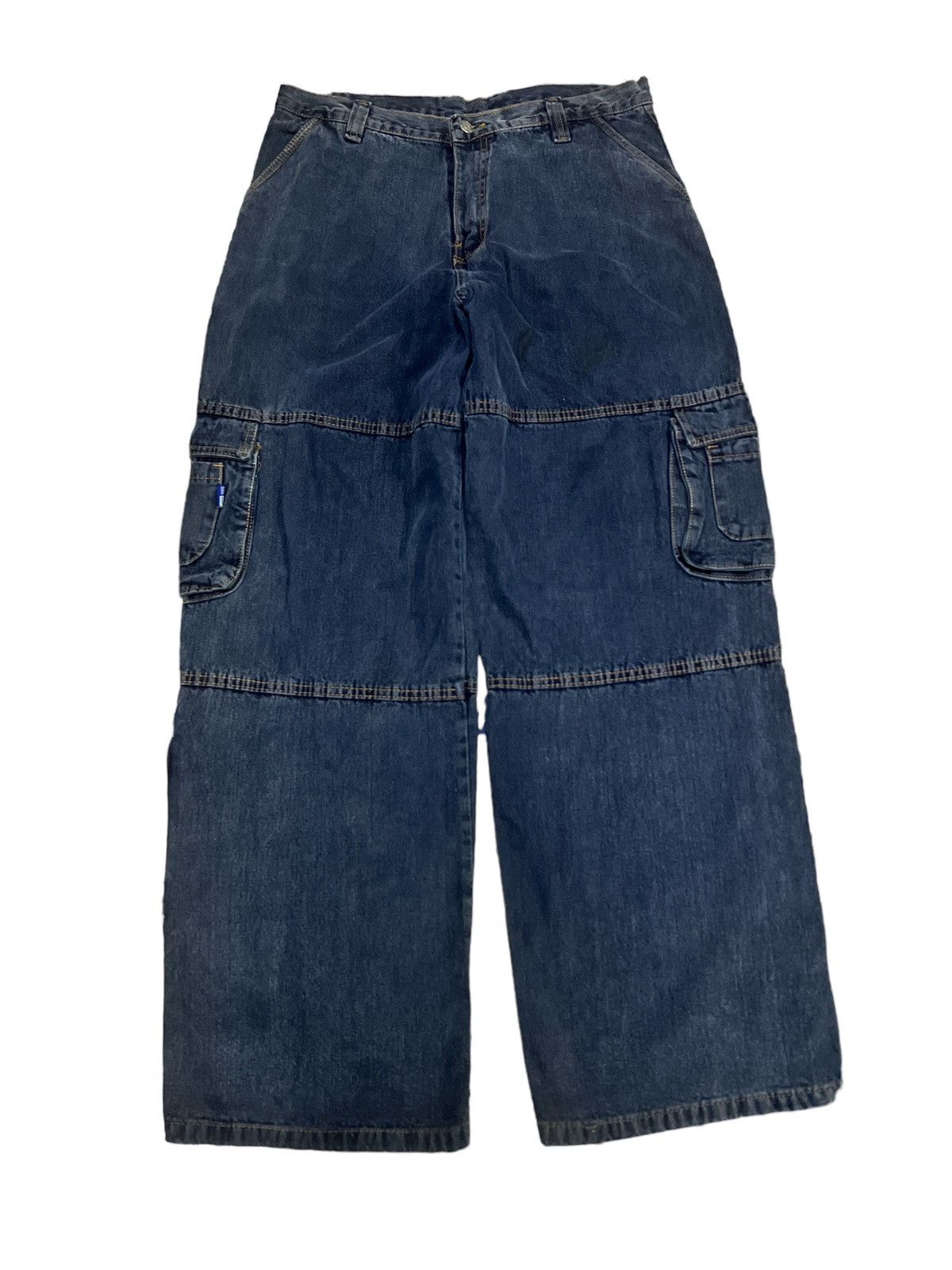 If Six Was Nine × Japanese Brand BAGGY💥JOHN SILVER CARGO PANT DISTRESSED DENIM PANT Size US 33 - 1 Thumbnail