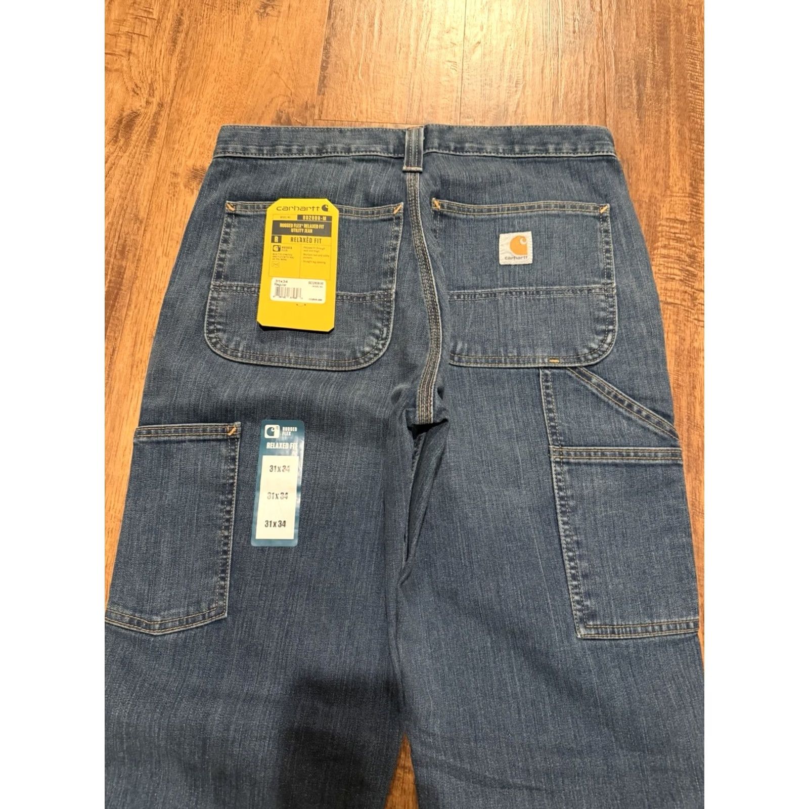 Carhartt Carhartt Jeans Relaxed Type: Jeans 31x34 BD2808M Blue Denim (F656) Men Regular Inseam 34 5-Pocket Design Zip Straight Pockets Rugged Flex Utility Size US 31 - 5 Thumbnail
