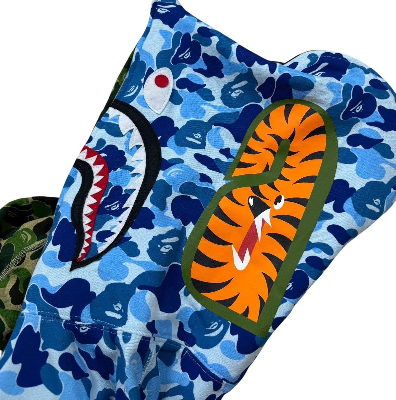 Bape BAPE Shark ALL Zip Hoodie green blue camo Size US XXL / EU 58 / 5 - 3 Thumbnail