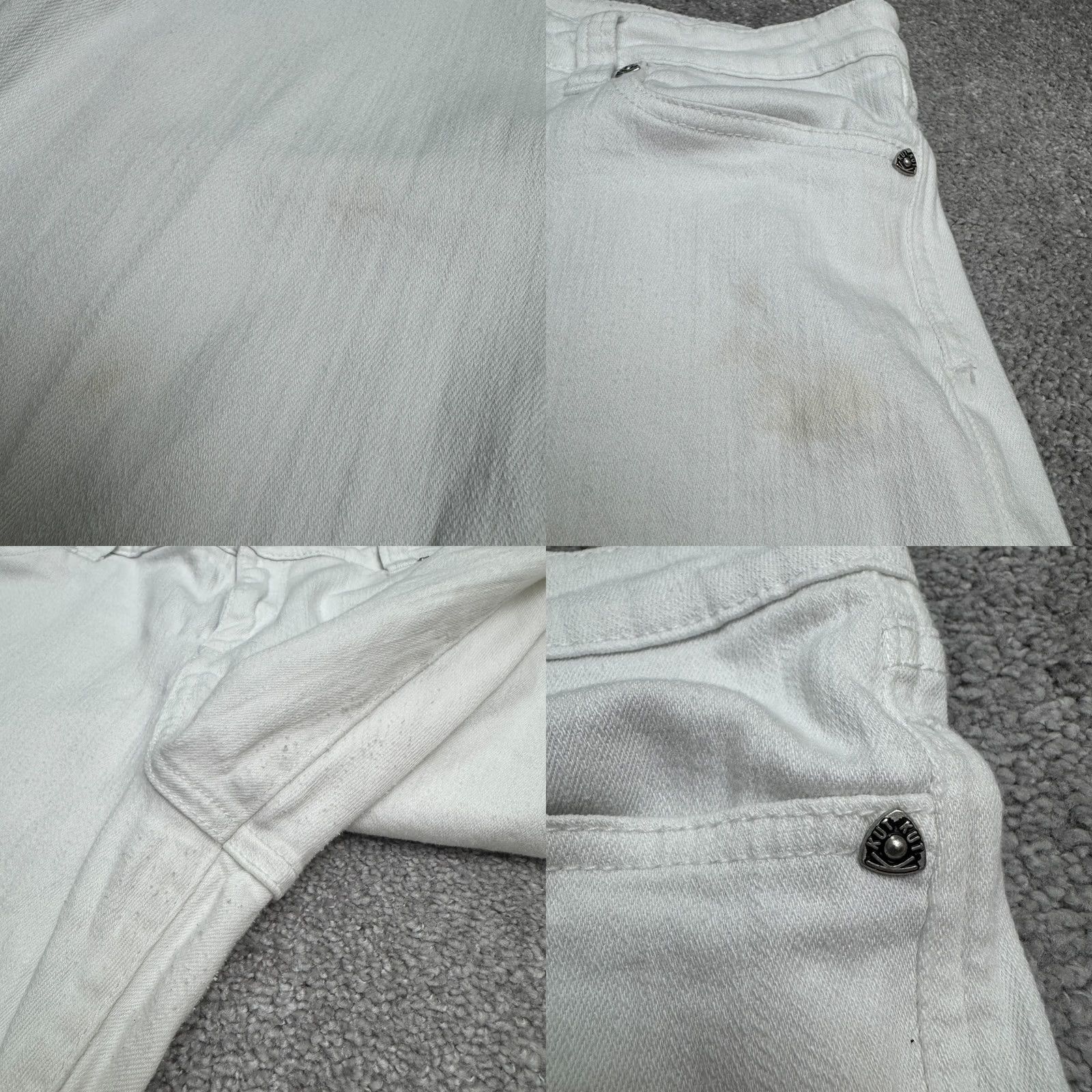 Vintage KUT From The Cloth Viv Toothpick Skinny Jeans Womens 14 White Denim Mid Rise Size 36" / US 14 / IT 50 - 8 Thumbnail