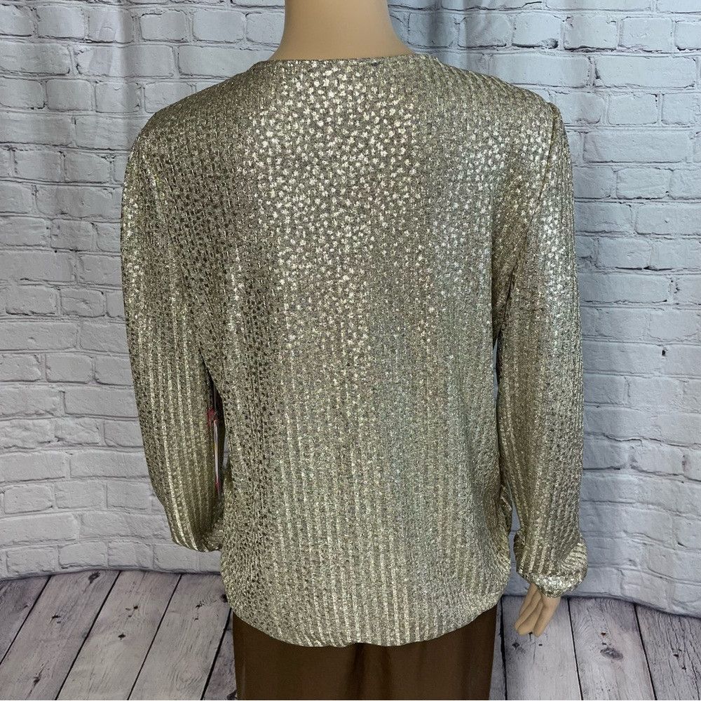 Vince Camuto NWT New $69 Vince Camuto Shimmer Metallic Gold Wrap Long Sl Size M / US 6-8 / IT 42-44 - 4 Thumbnail