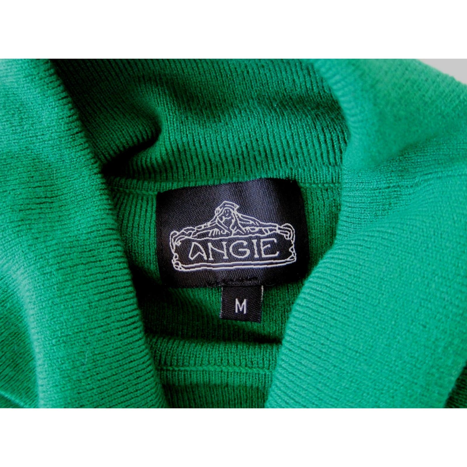 Vintage Angie Green Knit Stretch Turtle Neck Long Sleeve Straight Pencil Sweater Dress M Size M / US 6-8 / IT 42-44 - 4 Thumbnail