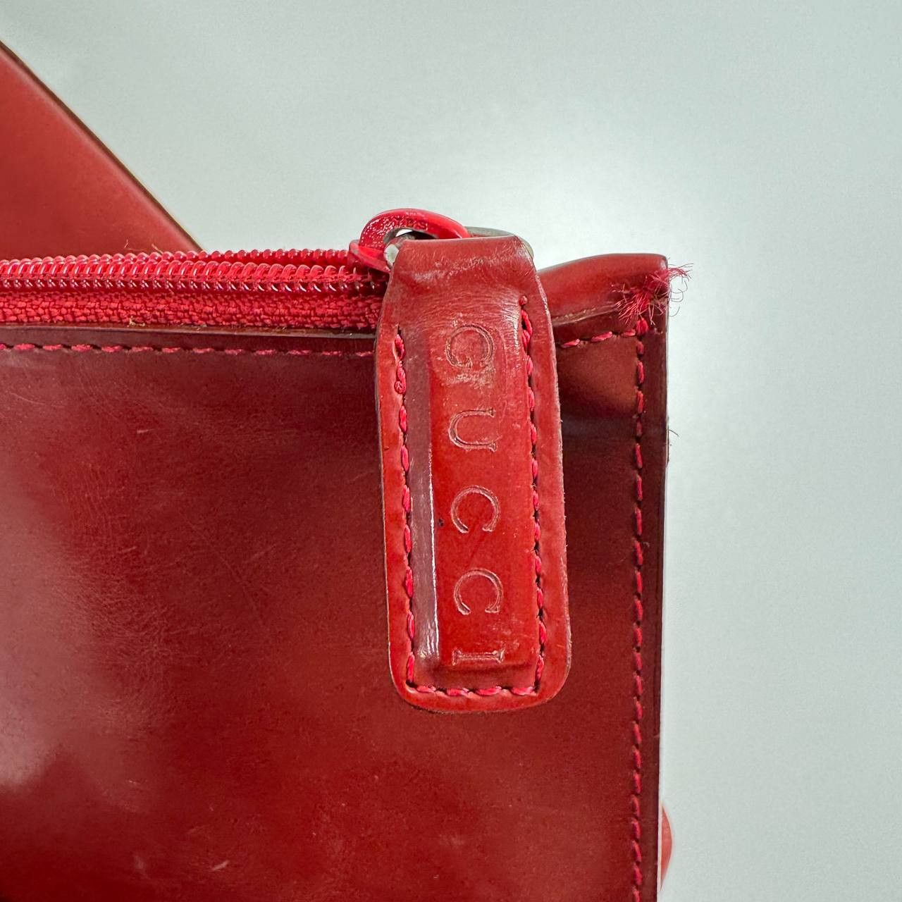 Gucci Gucci Red Leather Shoulder Bag Vintage Size ONE SIZE - 8 Thumbnail