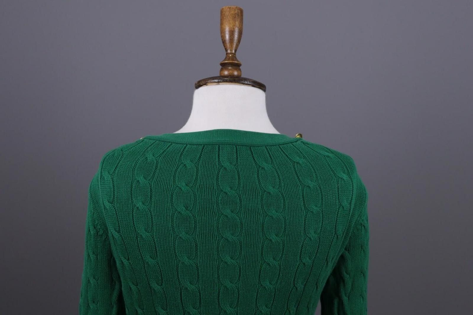 Lauren Ralph Lauren Green Rare Cable Knit Sweater Size XS