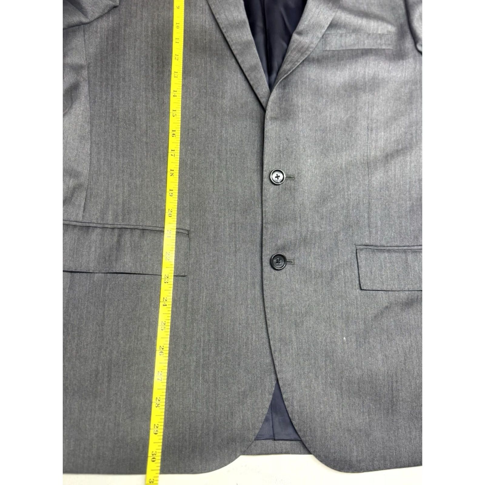 J.Crew J.CREW Ludlow Herringbone Gray 2 Piece Suit Set 42R Pants 32x29 Wool Italian Wool Gray Mens Suit Size 42R - 7 Thumbnail