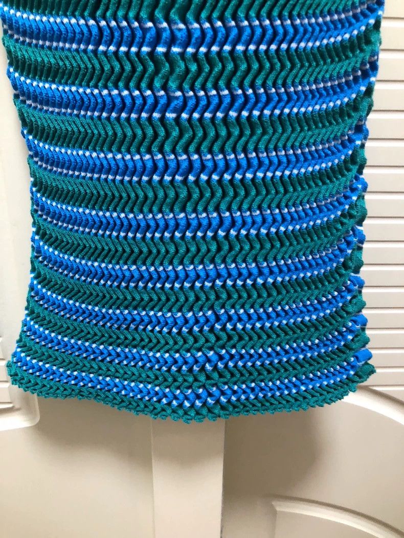 Issey Miyake Issey Miyake Blue sponge knitted semi-long skirt Size 31" - 4 Thumbnail