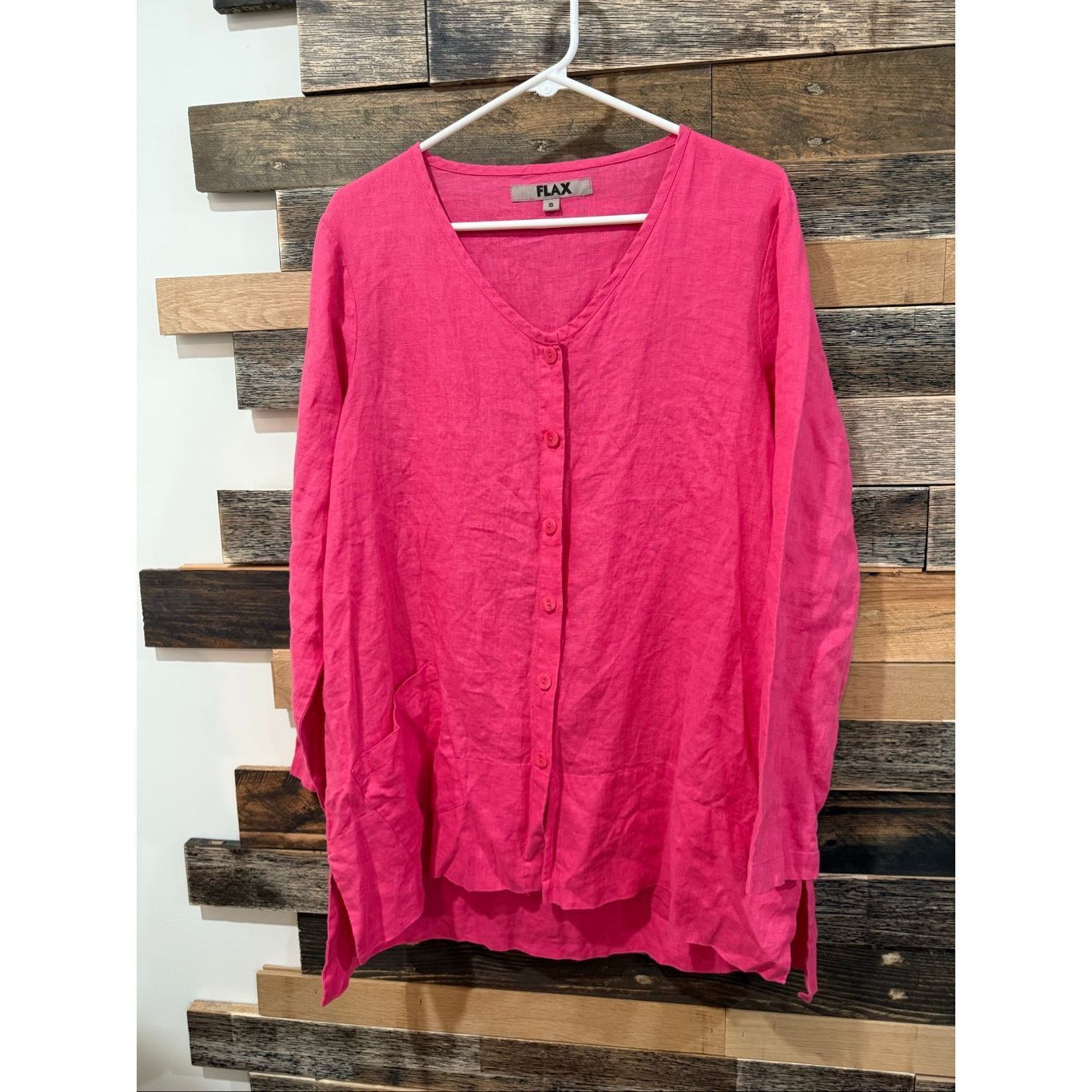 FLAX Flax NWOT button front linen pink jacket shacket size Small Size S / US 4 / IT 40 - 2 Thumbnail