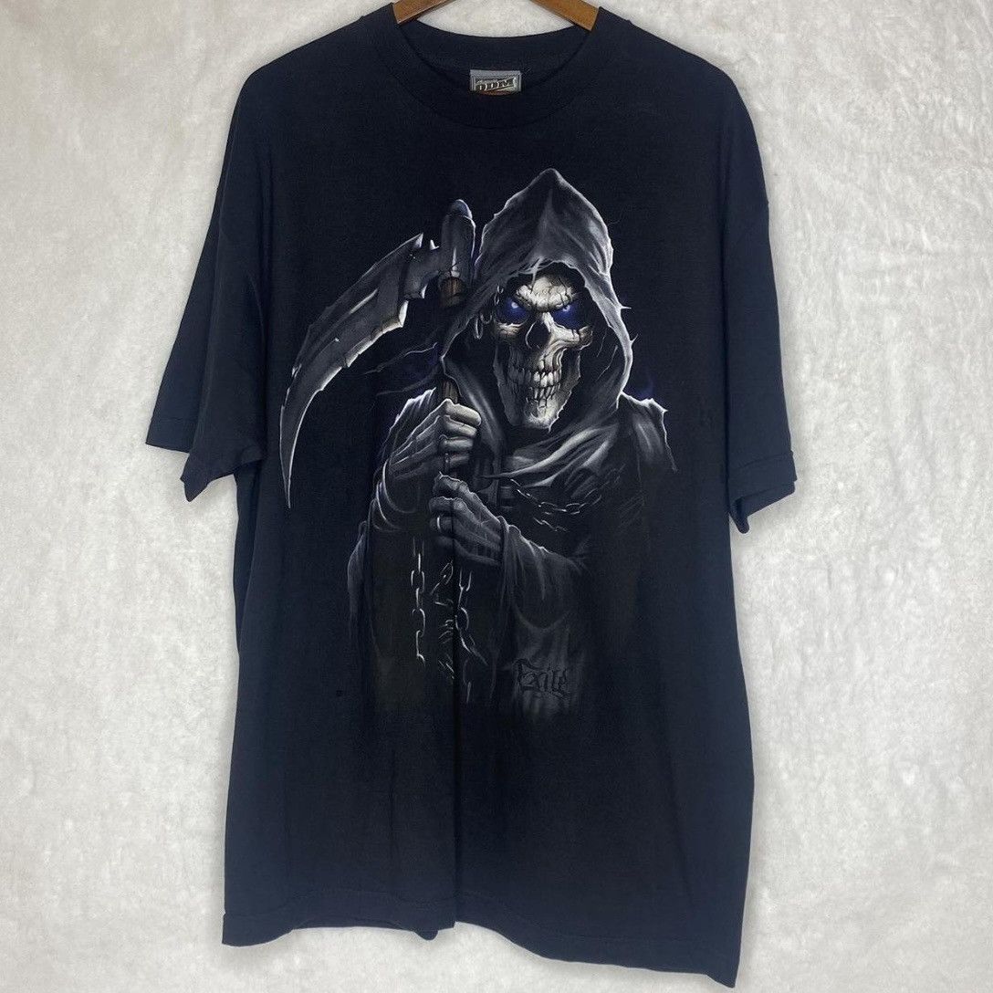 Vintage Vintage Y2K ODM Exile Skull Reaper Biker Grunge T Shirt Size US XL / EU 56 / 4 - 1 Thumbnail