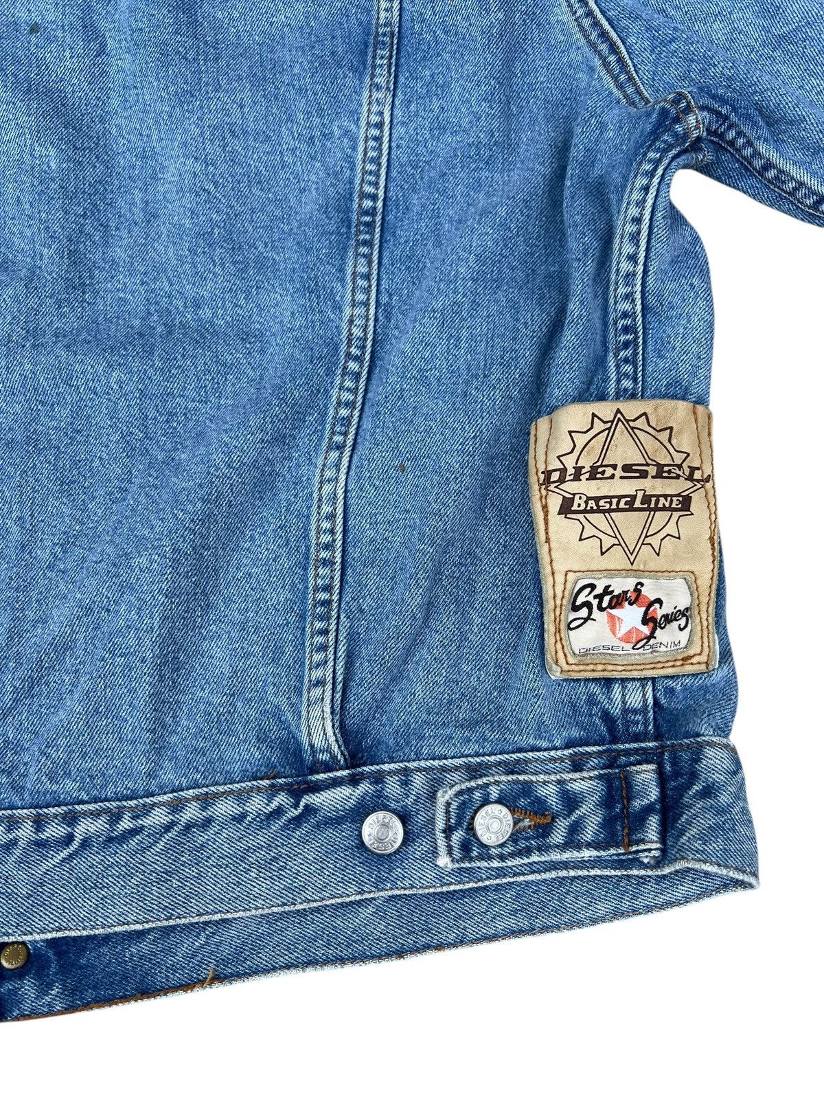 Diesel 90s Diesel Stars Series Distress Mud Denim Trucker Jacket Size US XL / EU 56 / 4 - 22 Thumbnail