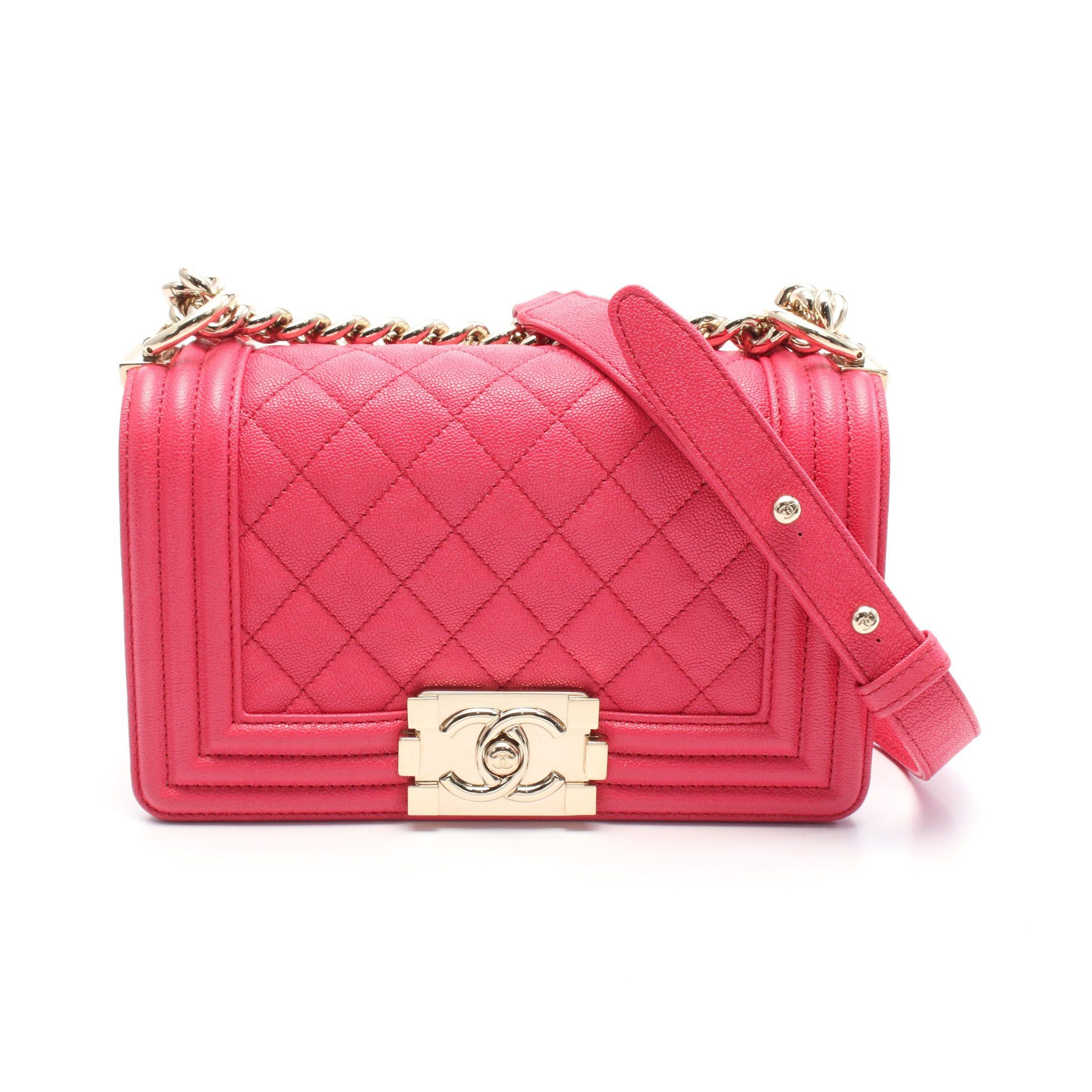 Chanel Chanel Boy Chanel Small Chain Shoulder Bag Caviar Skin Pink Purple Gold Hardware Size ONE SIZE - 1 Thumbnail