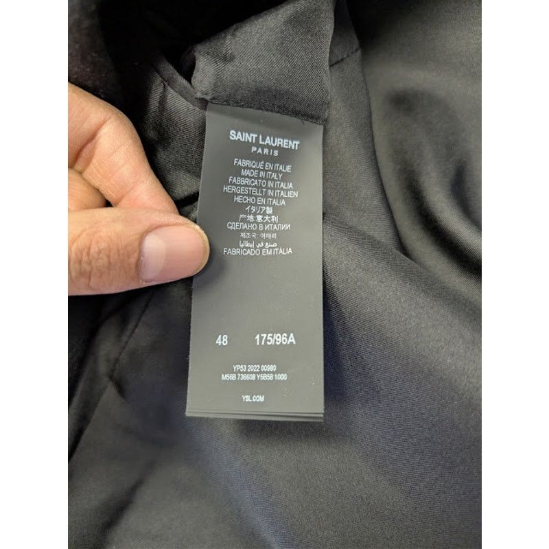 Saint Laurent Paris o1rshd1 Long Officer Coat in Wool Gabardine in Grey Size US M / EU 48-50 / 2 - 18 Thumbnail