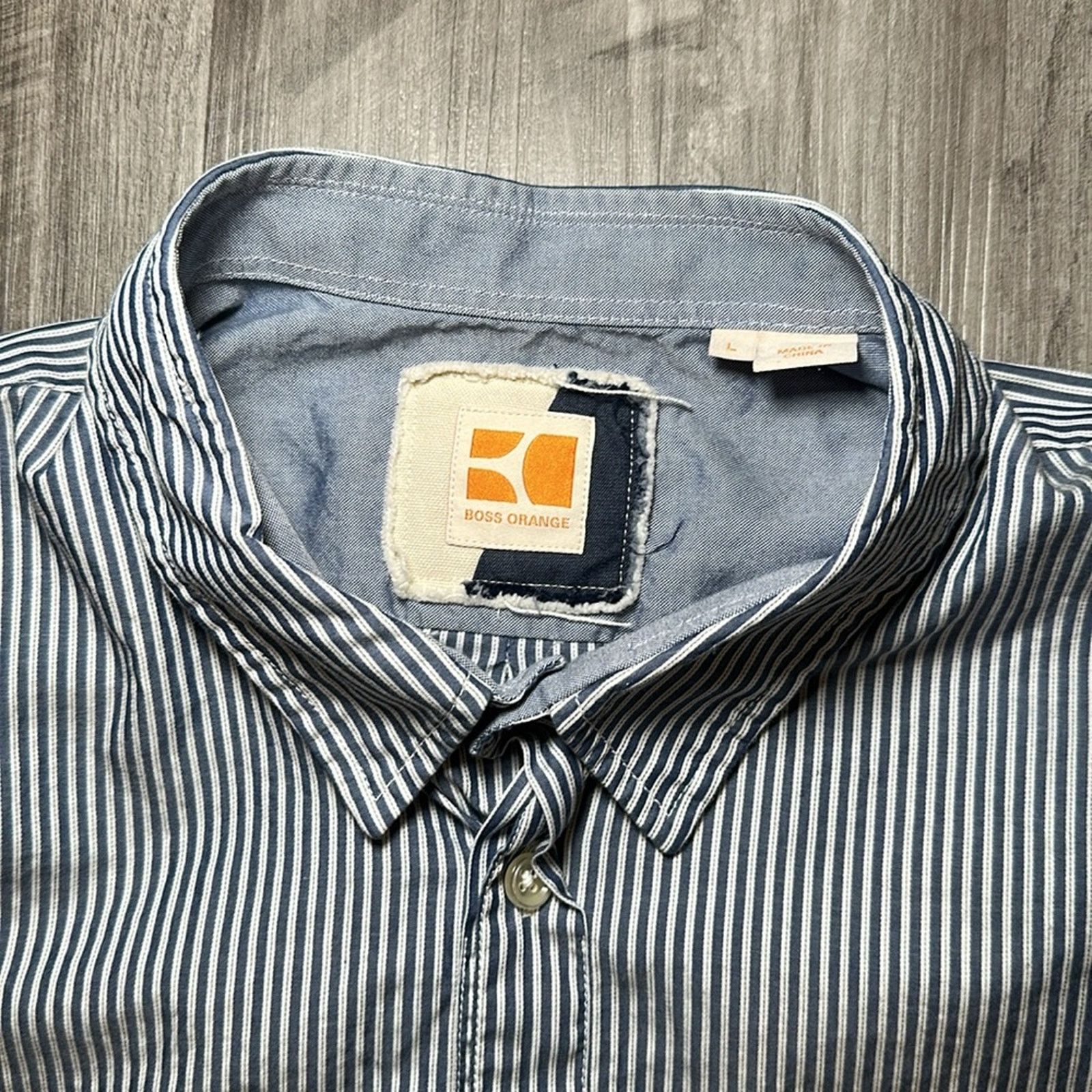 Hugo Boss Boss Orange Striped Long Sleeve Button Down - Large Size US L / EU 52-54 / 3 - 5 Thumbnail