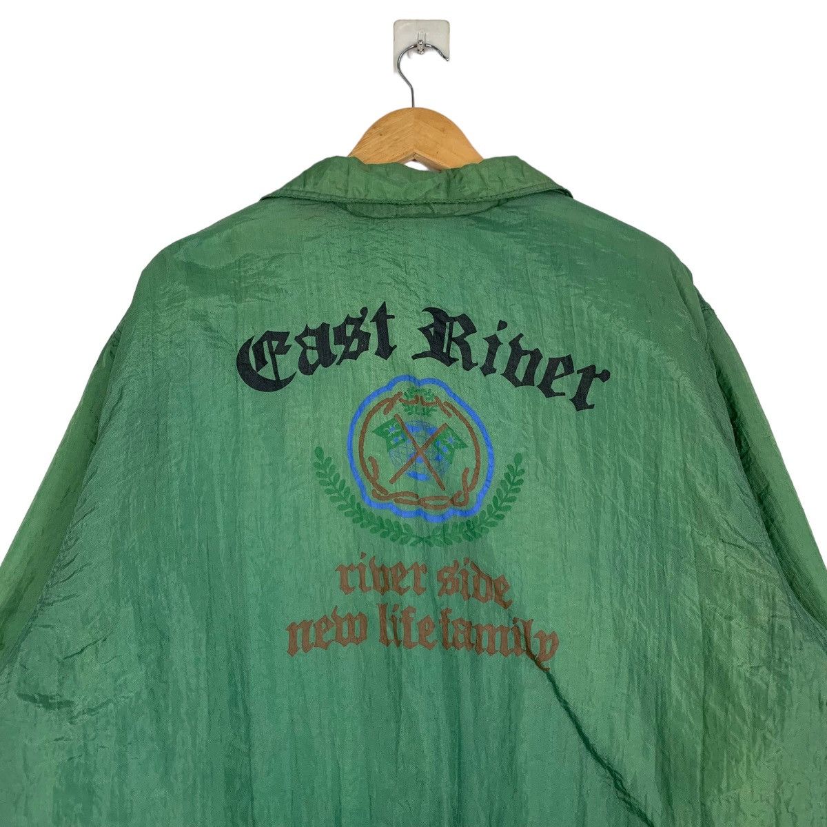 Japanese Brand CHILRA Stall Cast River Logo Faded Green Jacket #1028-C46 Size US L / EU 52-54 / 3 - 2 Thumbnail