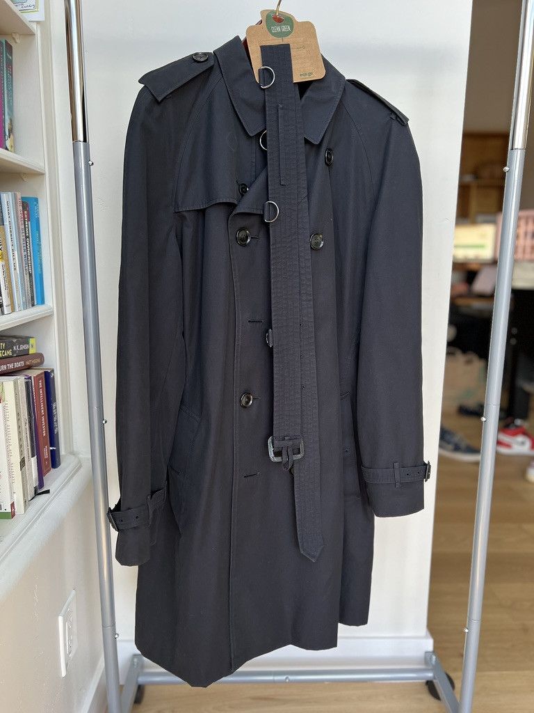 Burberry Burberry Navy Cotton Trench Coat Size US L / EU 52-54 / 3 - 2 Thumbnail