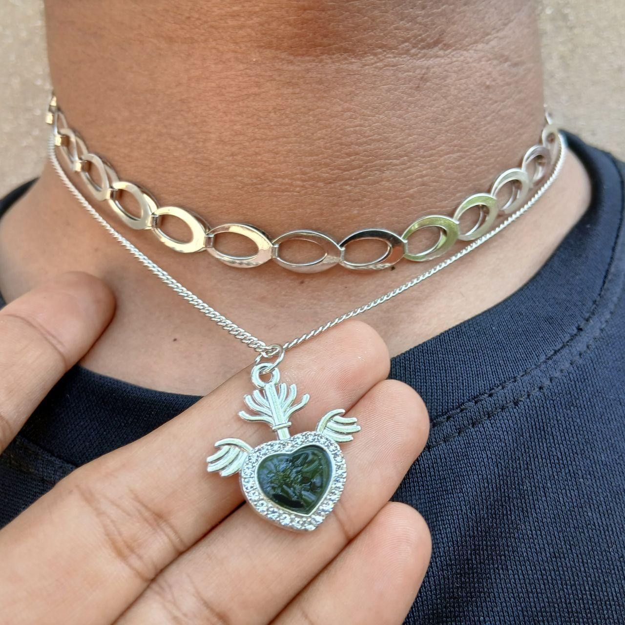 Other Double Layered heart Pendant Necklace Size ONE SIZE - 2 Thumbnail