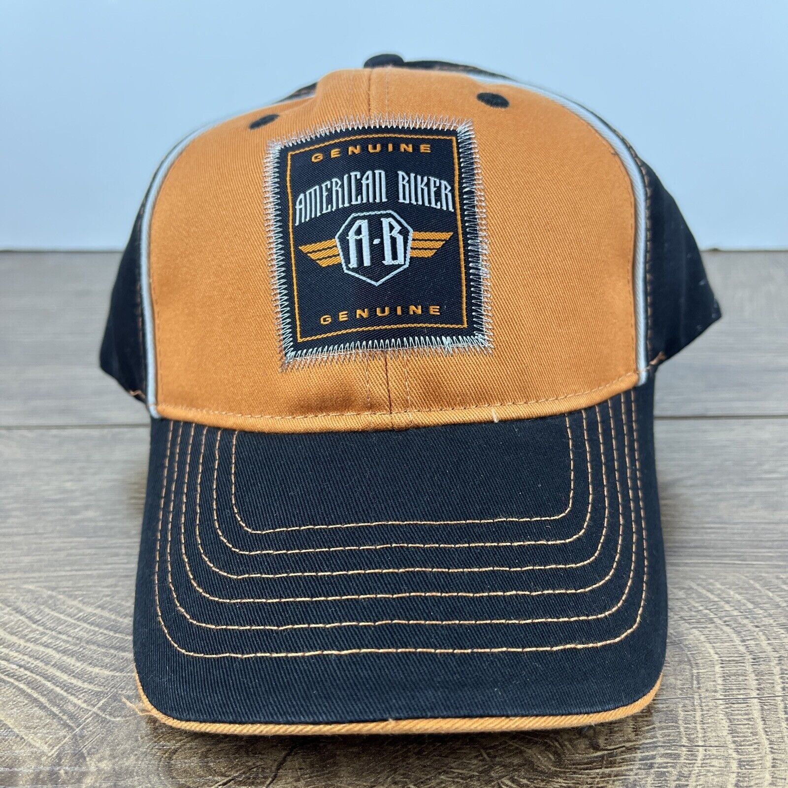 Other American Biker Hat American Biker Orange Hat Adjustable Adul Size ONE SIZE - 2 Thumbnail