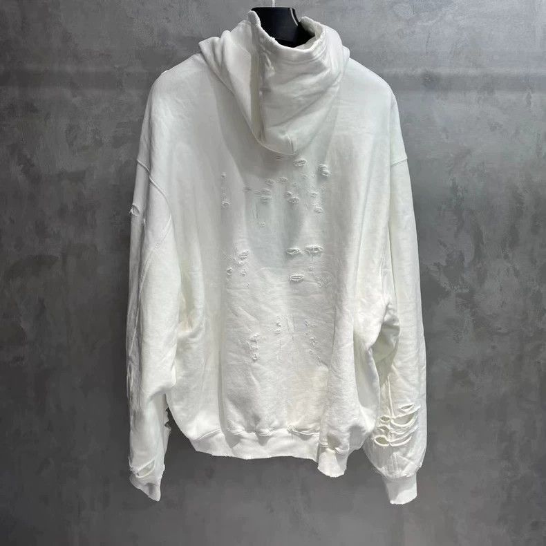 Balenciaga White Logo Print Distressed Sweatshirt-2506 Size US XS / EU 42 / 0 - 5 Thumbnail