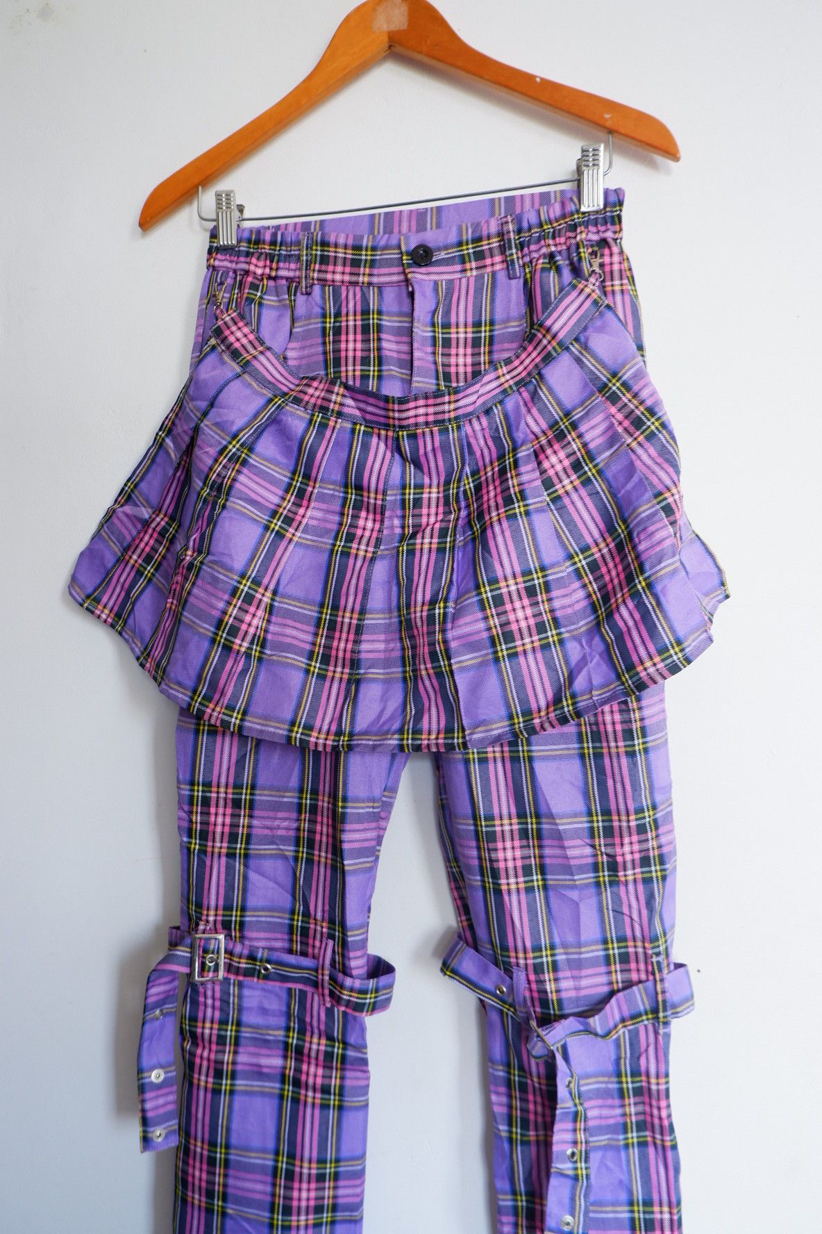 20471120 Unisex Vtg ACDC RAG Seditionaries Punk Purple Bondage Pants Size US 28 / EU 44 - 3 Thumbnail