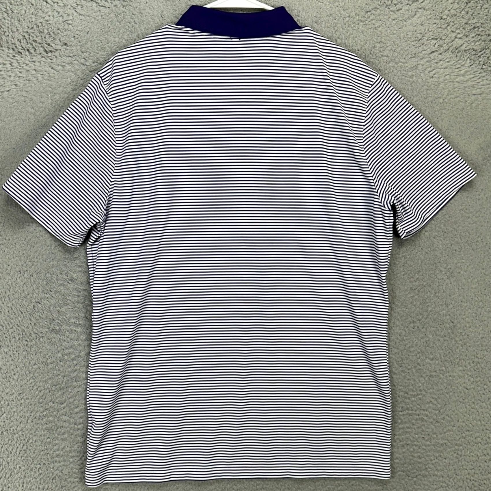 Nike Nike Golf Polo Shirt Mens Large Dri-Fit Purple White Striped Rugby Performance Size US L / EU 52-54 / 3 - 3 Thumbnail