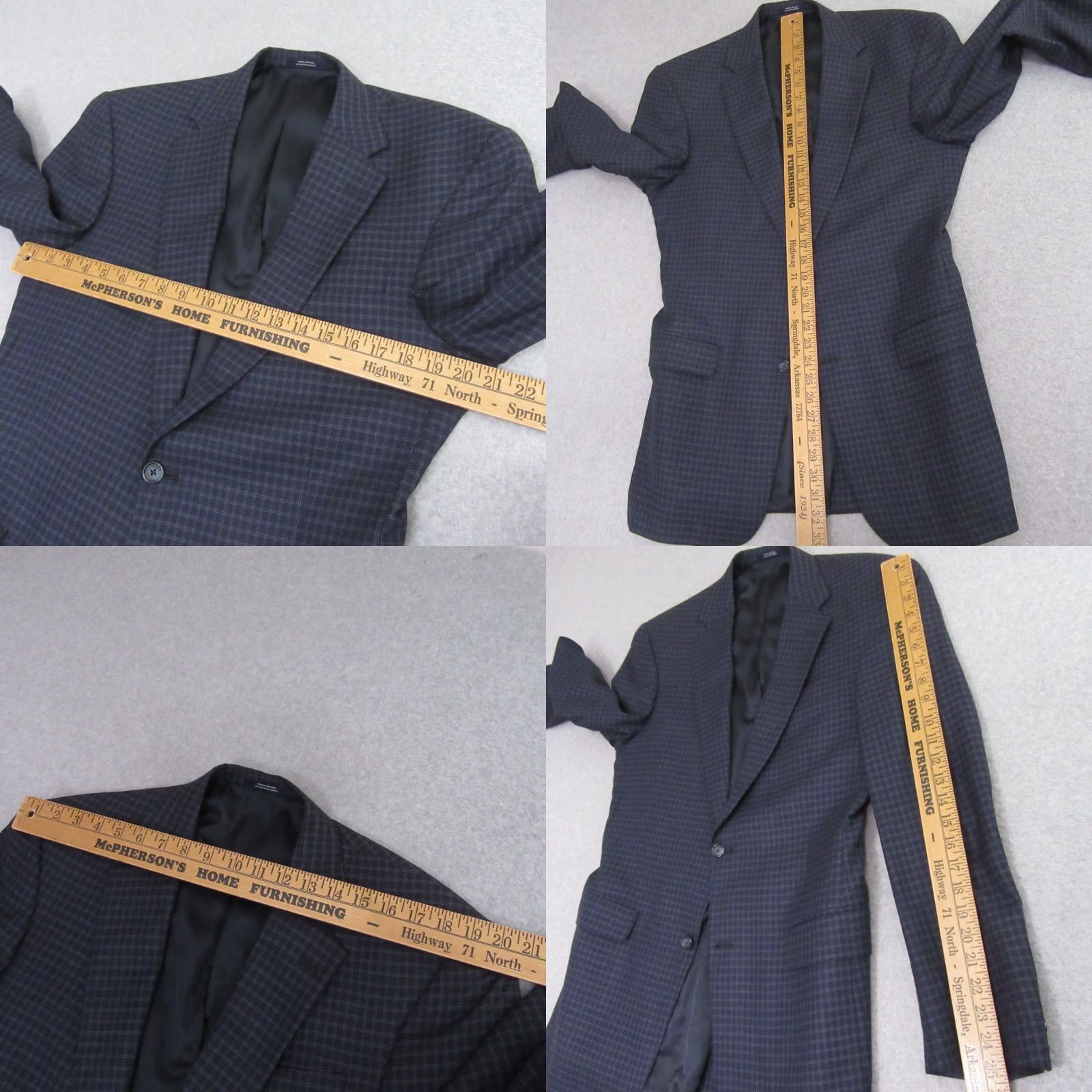 Hart Schaffner Marx Hart Schaffner Marx Mens Sport Coat 39L Blue Check Plaid Single Vent Size US XXS / EU 40 - 8 Thumbnail