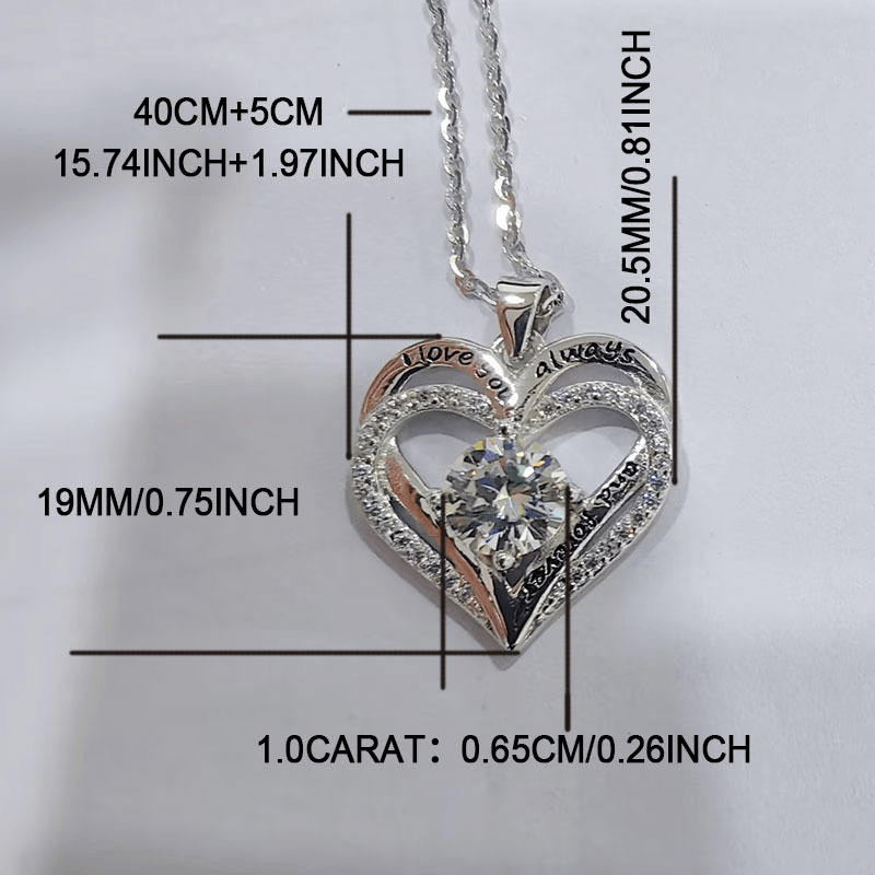 Other Sterling Silver Heart Moissanite Necklace Size ONE SIZE - 4 Thumbnail