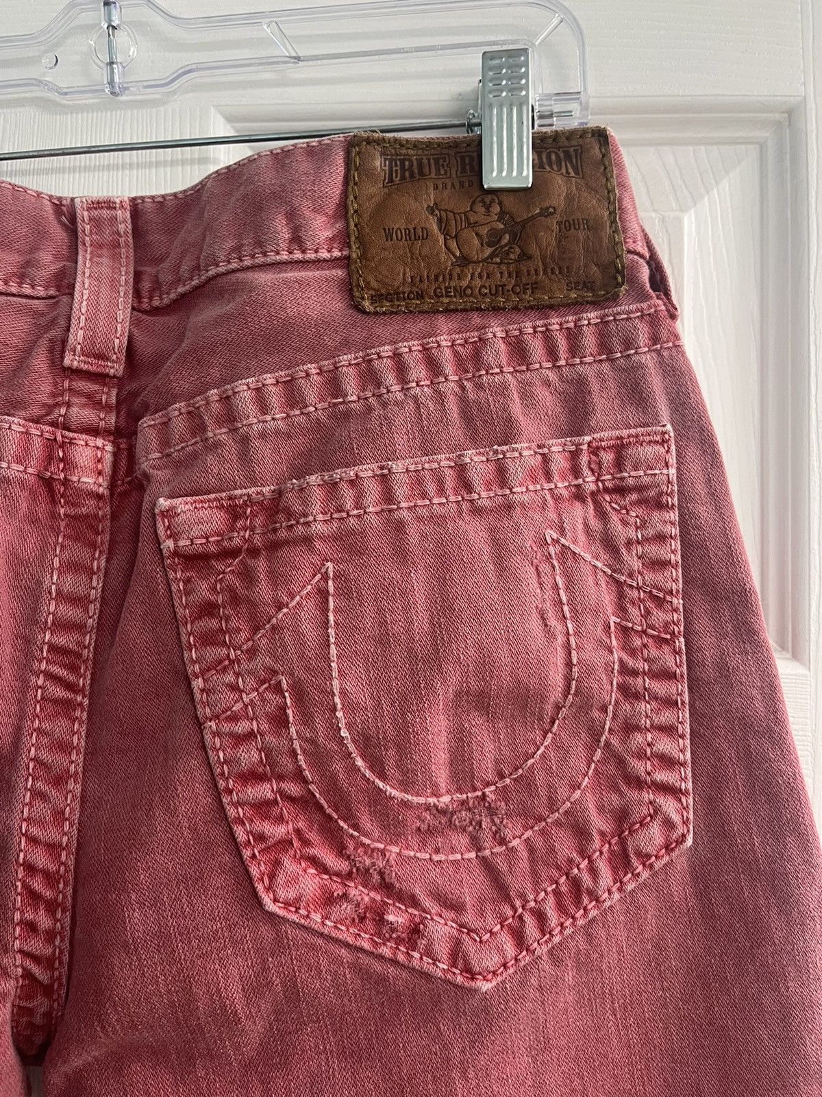 True Religion True Religion Faded Red Denim Jean Shorts Size US 32 / EU 48 - 3 Thumbnail