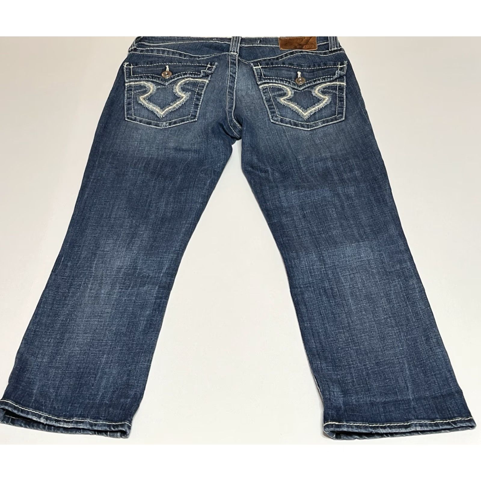 Vintage BIG STAR Jeans Capri Womens 32x24 Blue Denim Low Rise Cropped 5-Pocket Embroidered Vintage? No Size 24" / US 00 / IT 34 - 2 Thumbnail