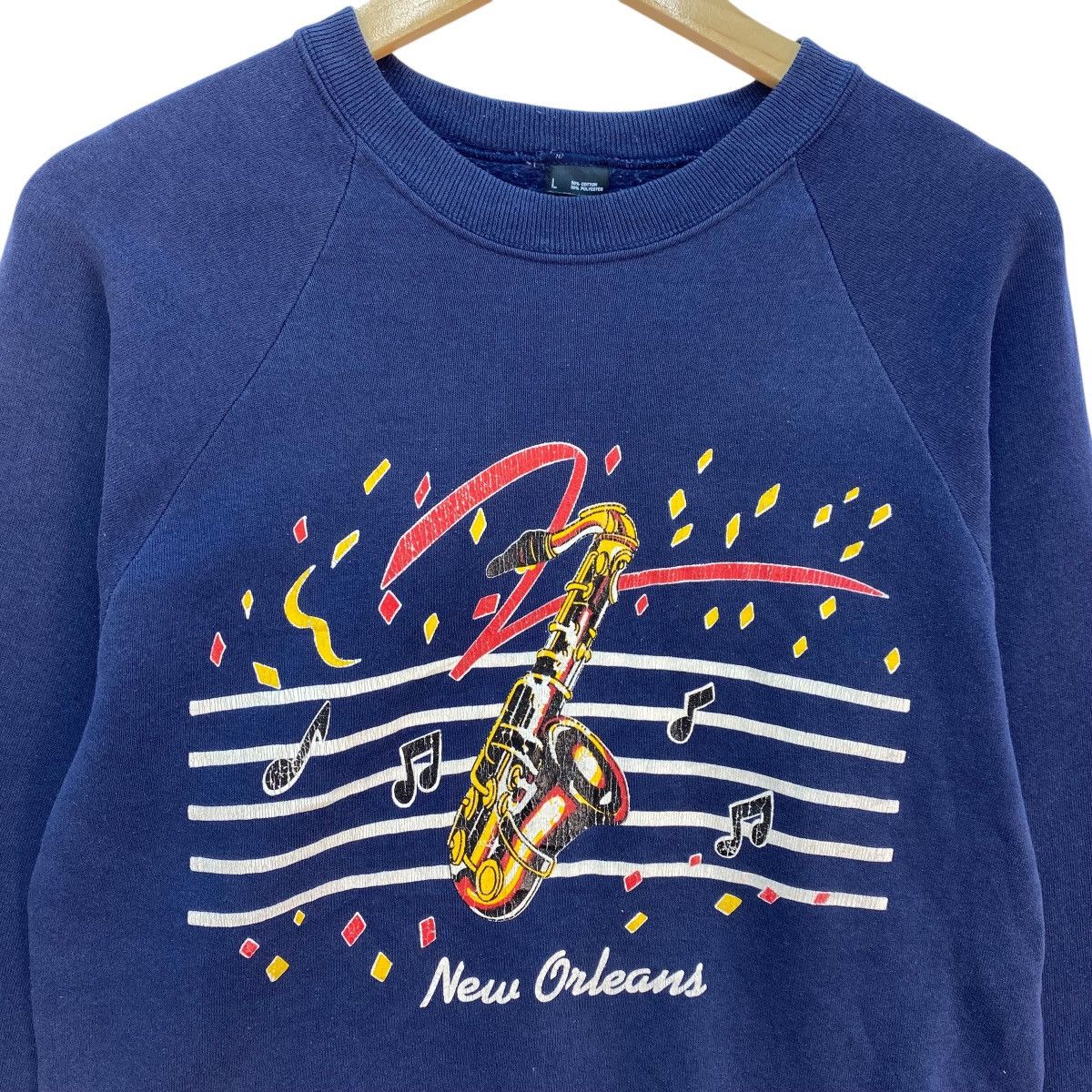 Vintage 💥Vintage 80s New Orleans saxophone graphic Crewneck Size US M / EU 48-50 / 2 - 3 Thumbnail