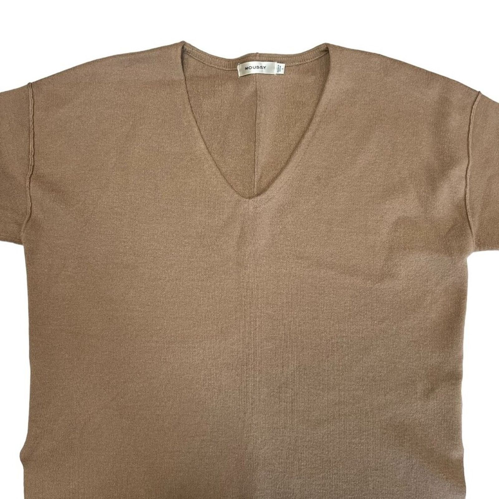 MOUSSY MOUSSY V-Neck Split Hem Sweater S Brown Oversized Cuffed Size S / US 4 / IT 40 - 10 Thumbnail