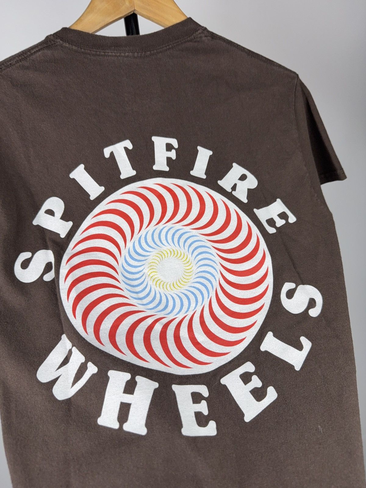 Spitfire 00s Spitfire Wheels Swirl Logo Brown Skate T-Shirt Size S Size US S / EU 44-46 / 1 - 13 Thumbnail