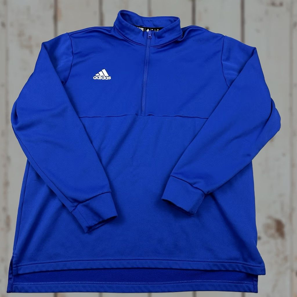Adidas Adidas Pullover Sweatshirt Men 2XL Blue 1/4 Zip Golf Sports Solid Casual Collared Knit Logo Size US XXL / EU 58 / 5 - 1 Thumbnail