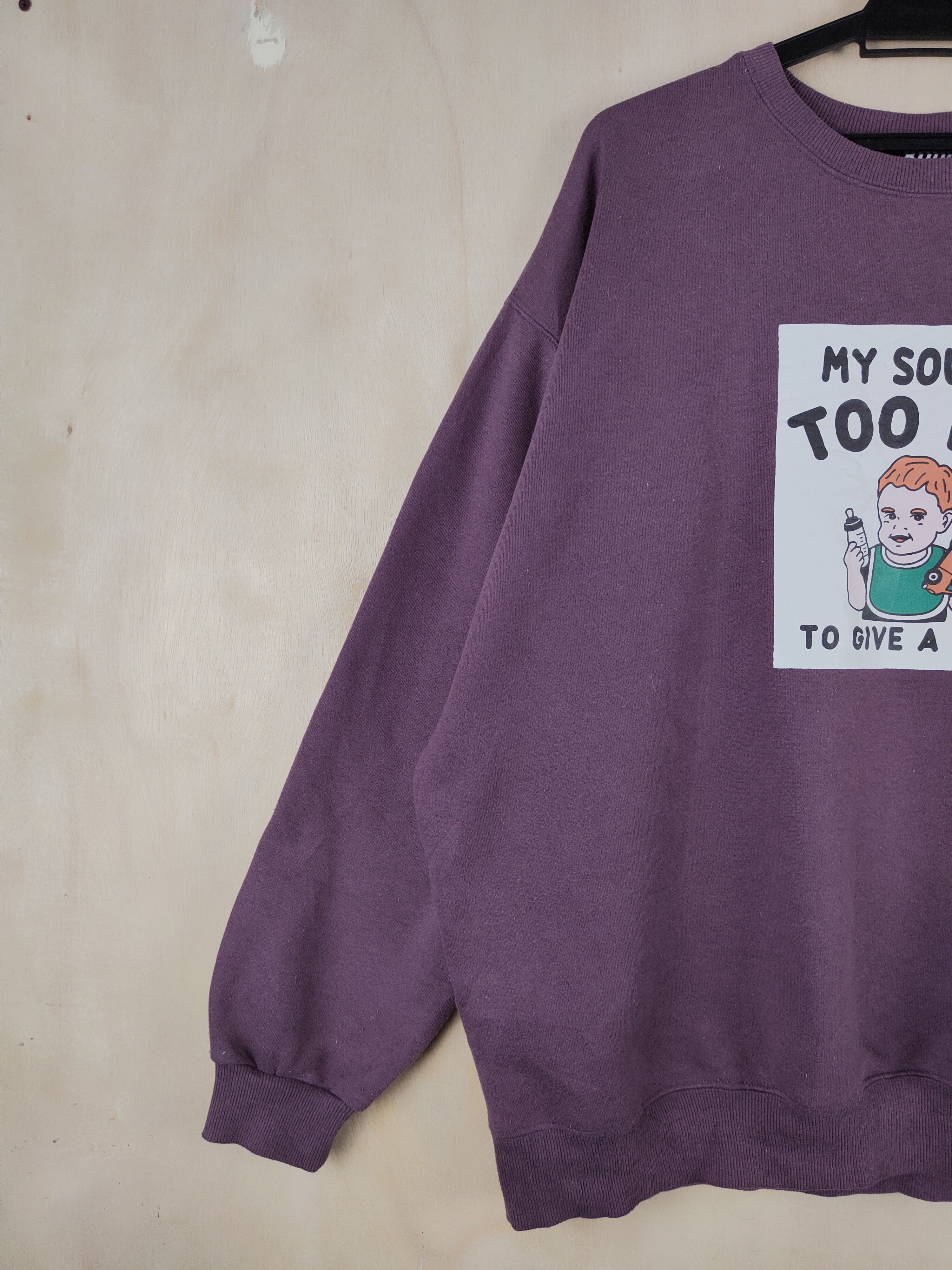 Japanese Brand × Vintage Kutir baby shit Dark Purple baggie Sweatshirts #S2583 Size US M / EU 48-50 / 2 - 4 Thumbnail