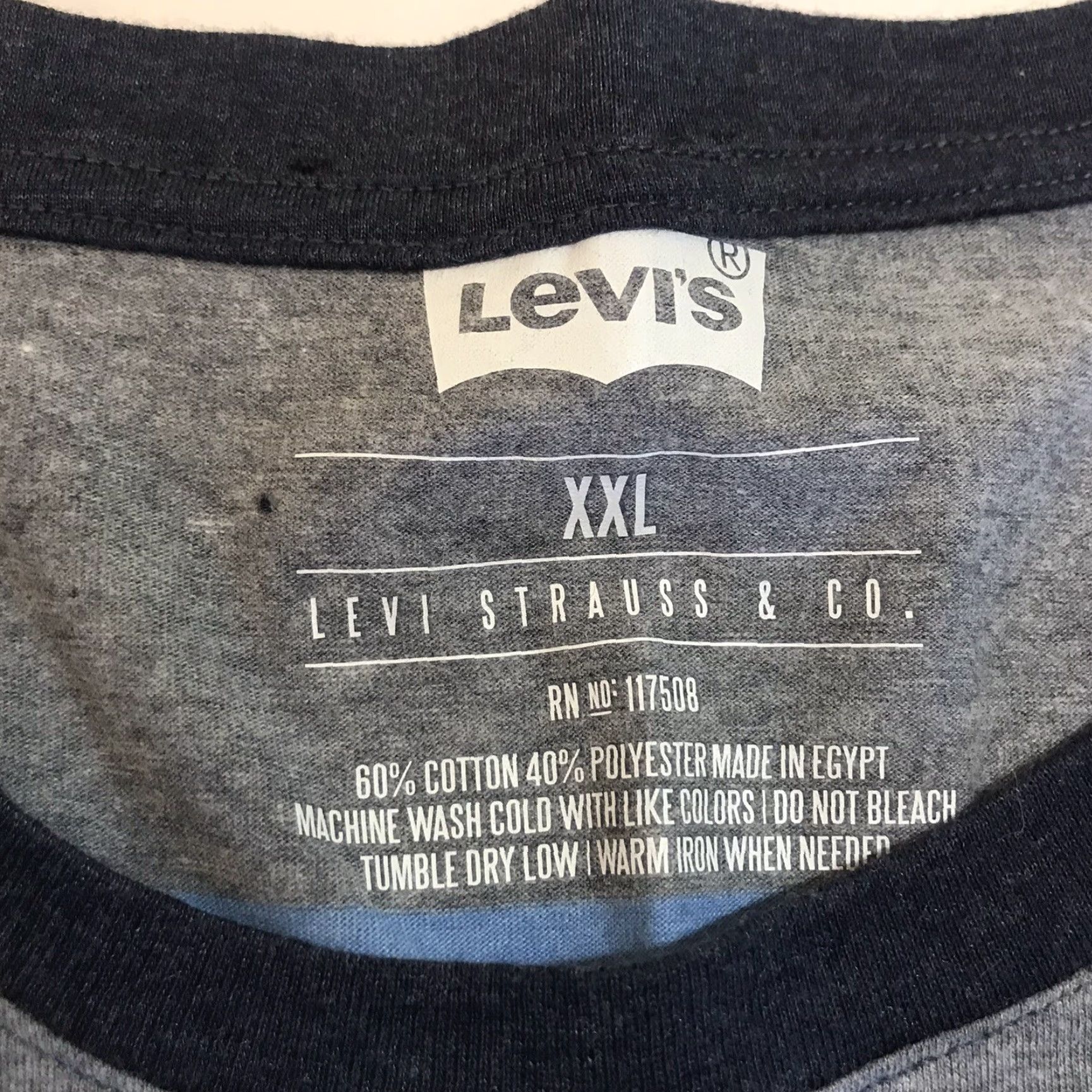 Levi's Levis Mens T Shirt Blue Gray Rugby Striped Short Sleeve Soft Vintage Look XXL Size US L / EU 52-54 / 3 - 3 Thumbnail