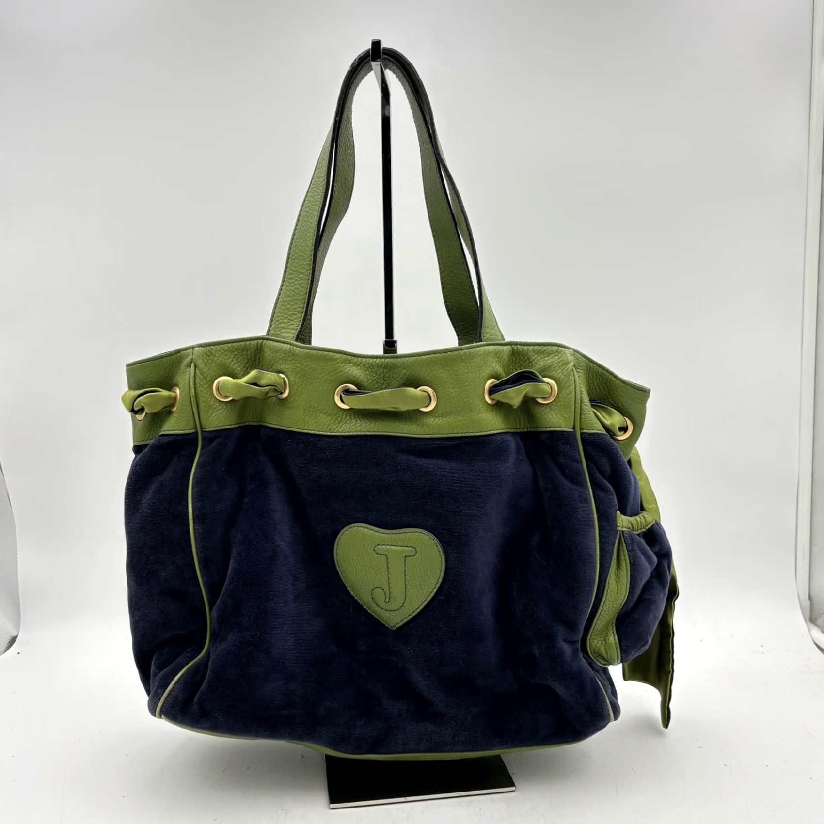 Juicy Couture VINTAGE Juicy Couture Daydreamer Shoulder Bag Purse Y2K Velour Bag Women Blue Cotton/Poly Top Handle Womens Size ONE SIZE - 5 Thumbnail