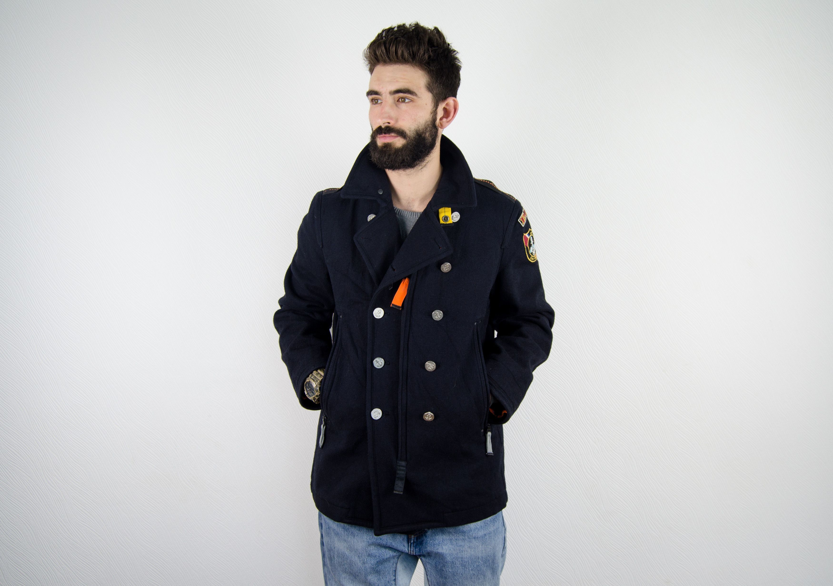 Parajumpers Parajumpers Navy Multipocket Royal Wool Peacoat Jacket Size US L / EU 52-54 / 3 - 5 Thumbnail