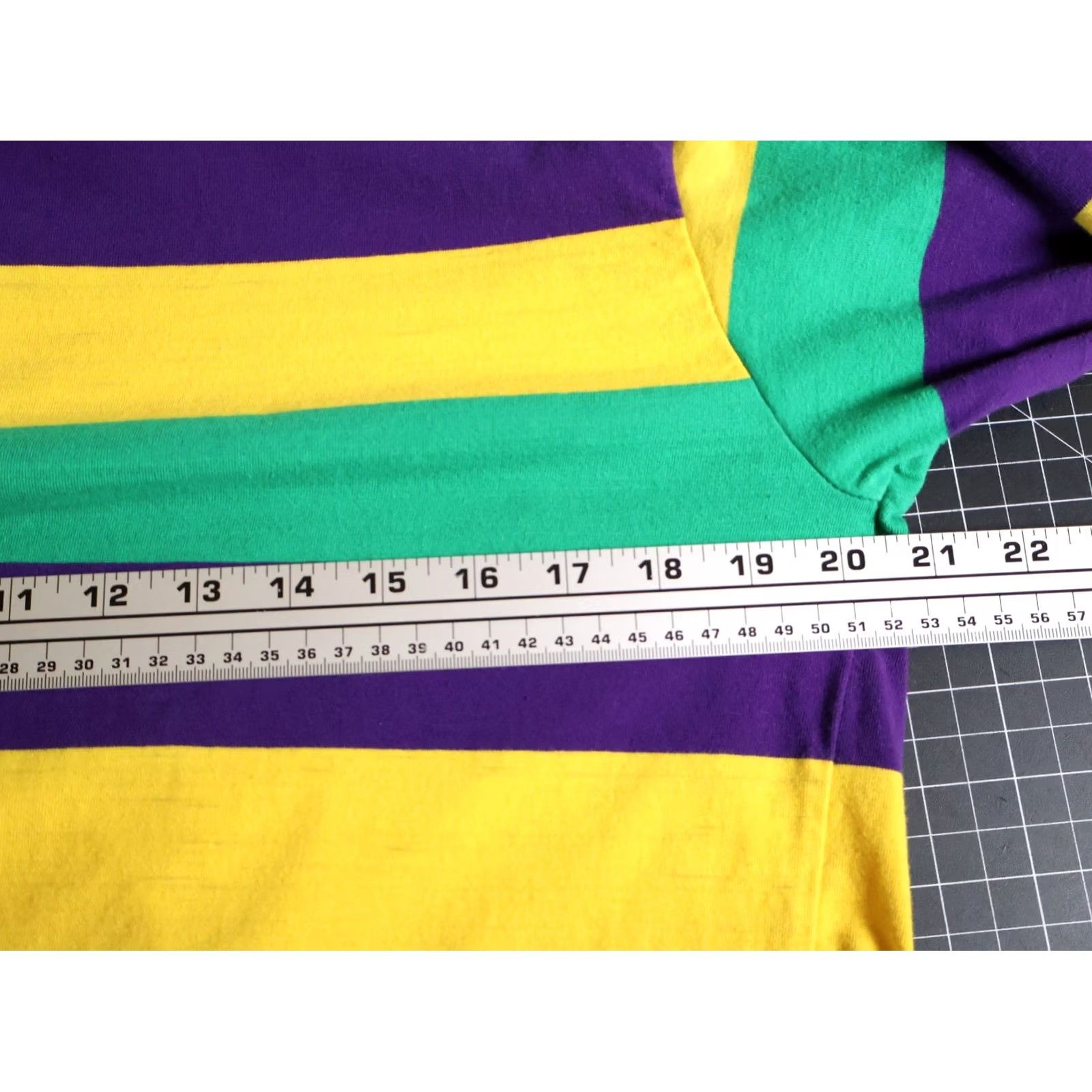 Vintage NOLA Polo Shirt Striped Long Sleeve Rugby NOLA Men Large Yellow Purple Striped Mardi Gras Vintage Size US L / EU 52-54 / 3 - 5 Thumbnail