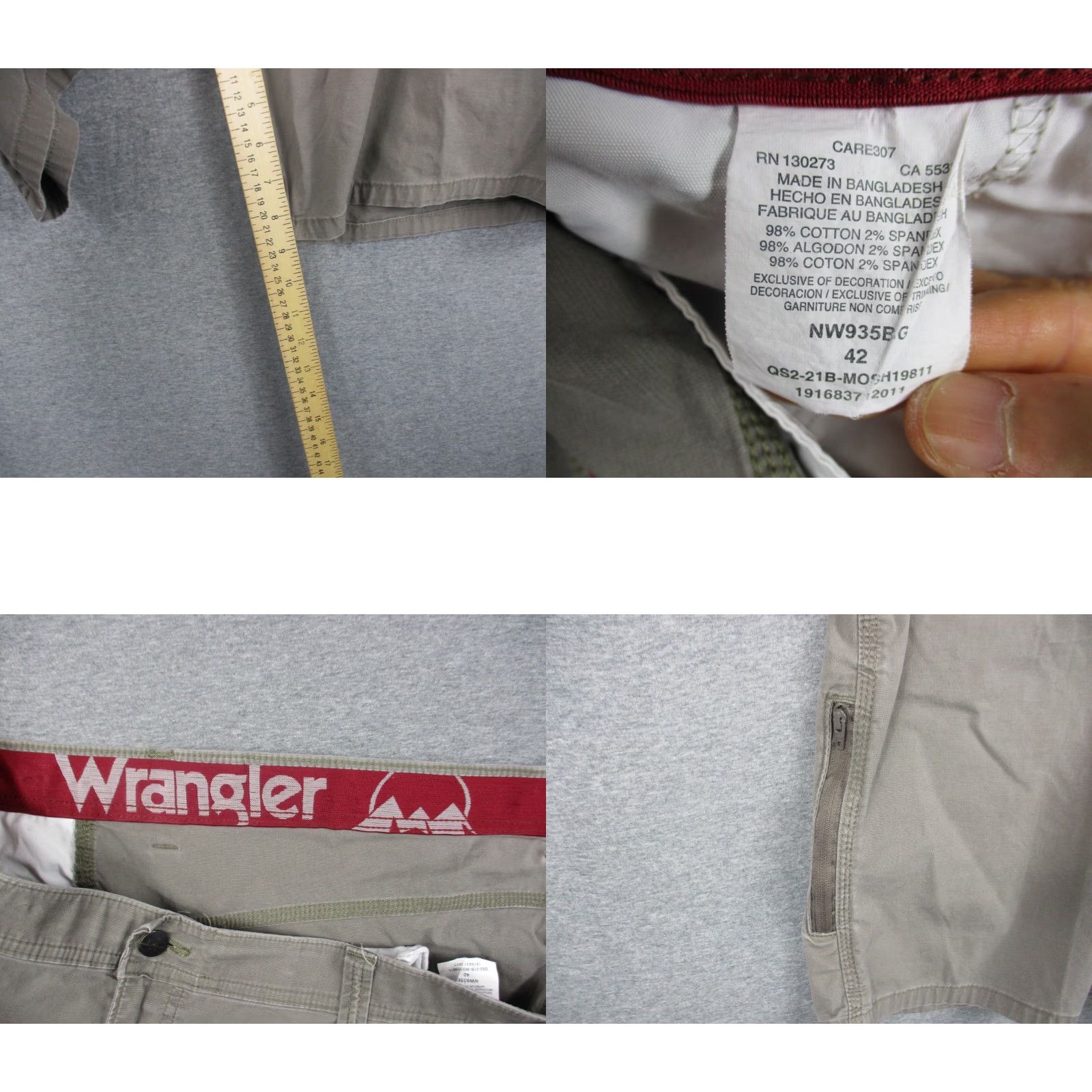 Wrangler Wrangler Cargo Shorts 42 Cotton Khaki Flat Front Stretch Men's Casual Outdoor Summer Beig e Size US 42 / EU 58 - 8 Thumbnail