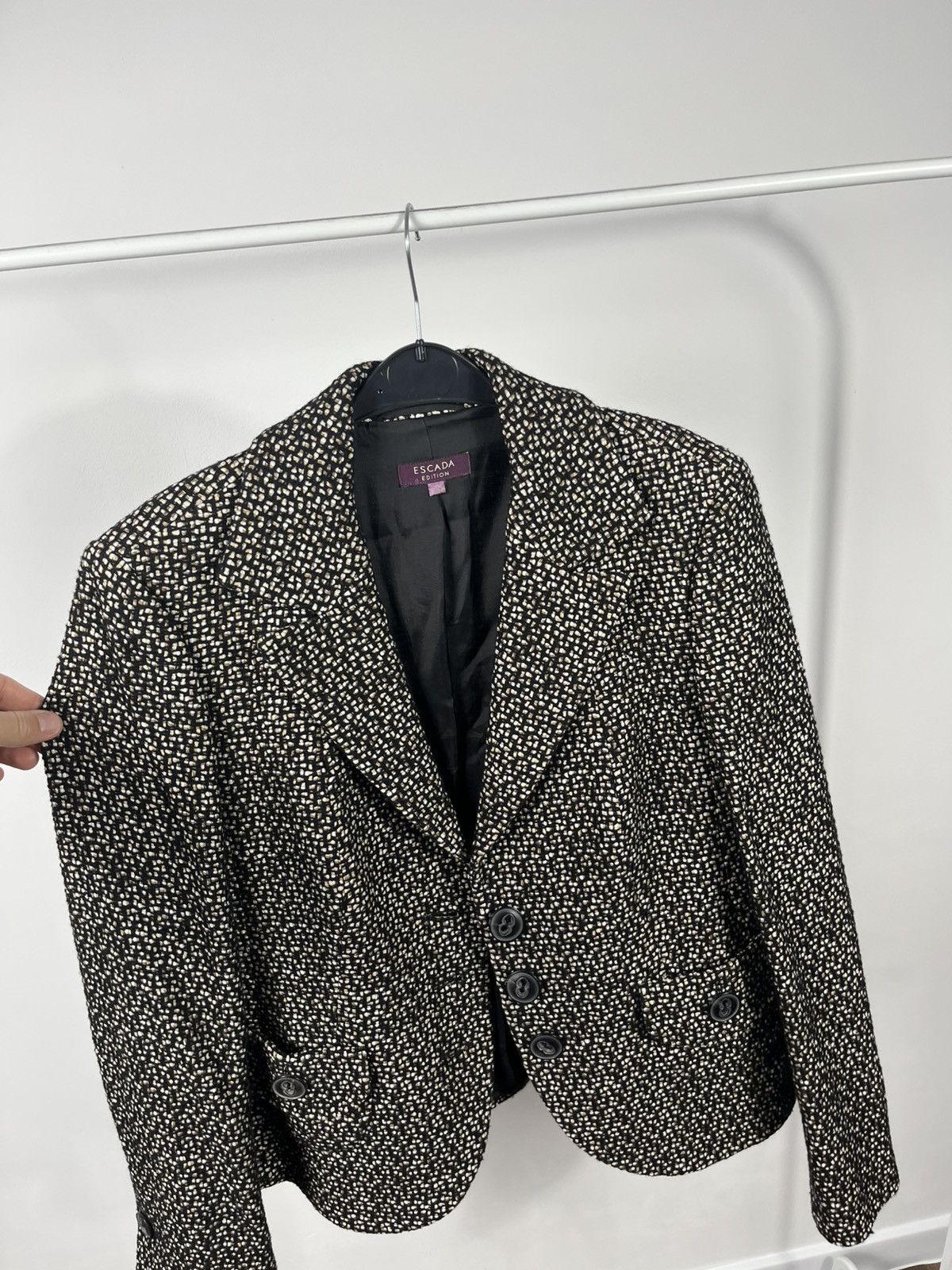 Escada Escada Edition Women’s Tweed Wool Blazer Black White Size 40 Size M / US 6-8 / IT 42-44 - 13 Thumbnail